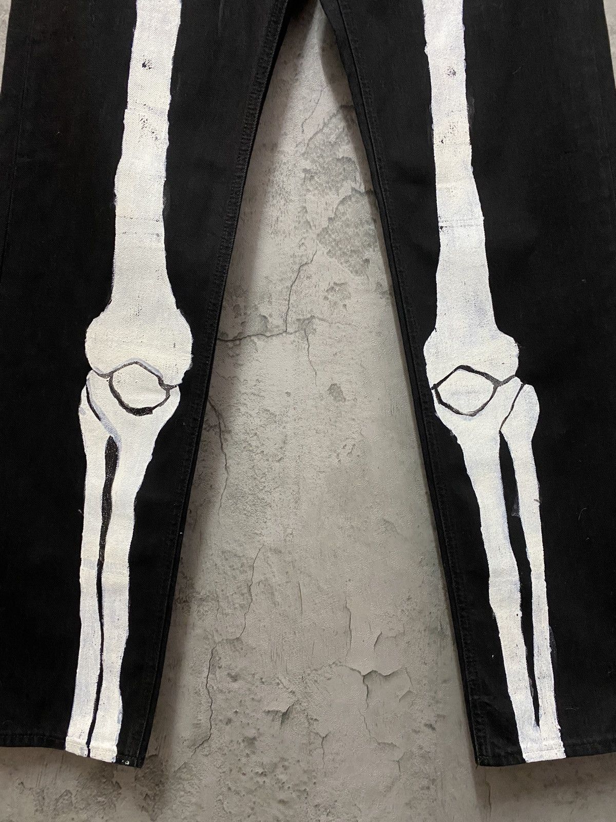 Designer × Japanese Brand × Kim Jones Kim jones X Gu Japan Custom Skeleton Bones Chains Denim Size US 29 - 9 Thumbnail