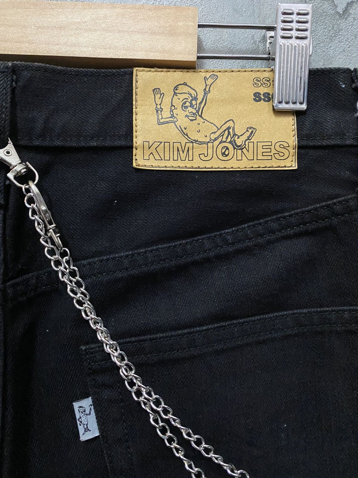 Designer × Japanese Brand × Kim Jones Kim jones X Gu Japan Custom Skeleton Bones Chains Denim Size US 29 - 18 Thumbnail