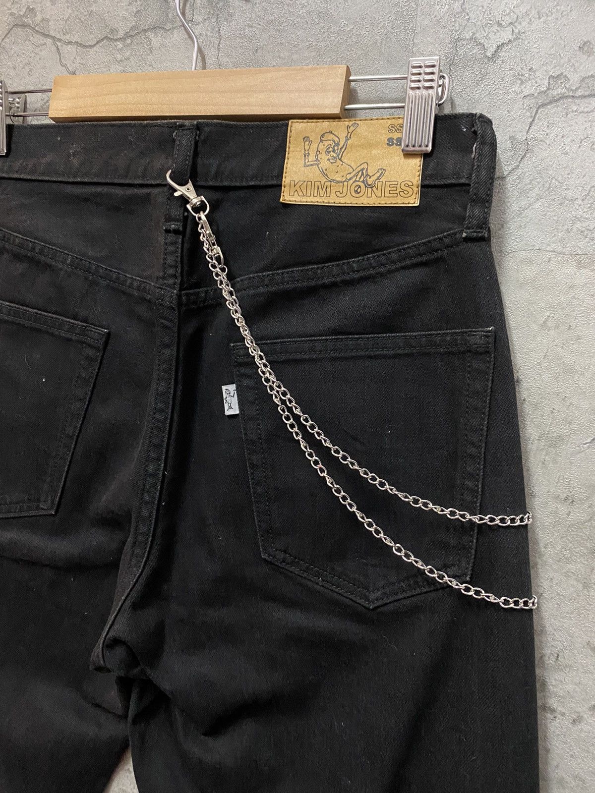 Designer × Japanese Brand × Kim Jones Kim jones X Gu Japan Custom Skeleton Bones Chains Denim Size US 29 - 17 Thumbnail