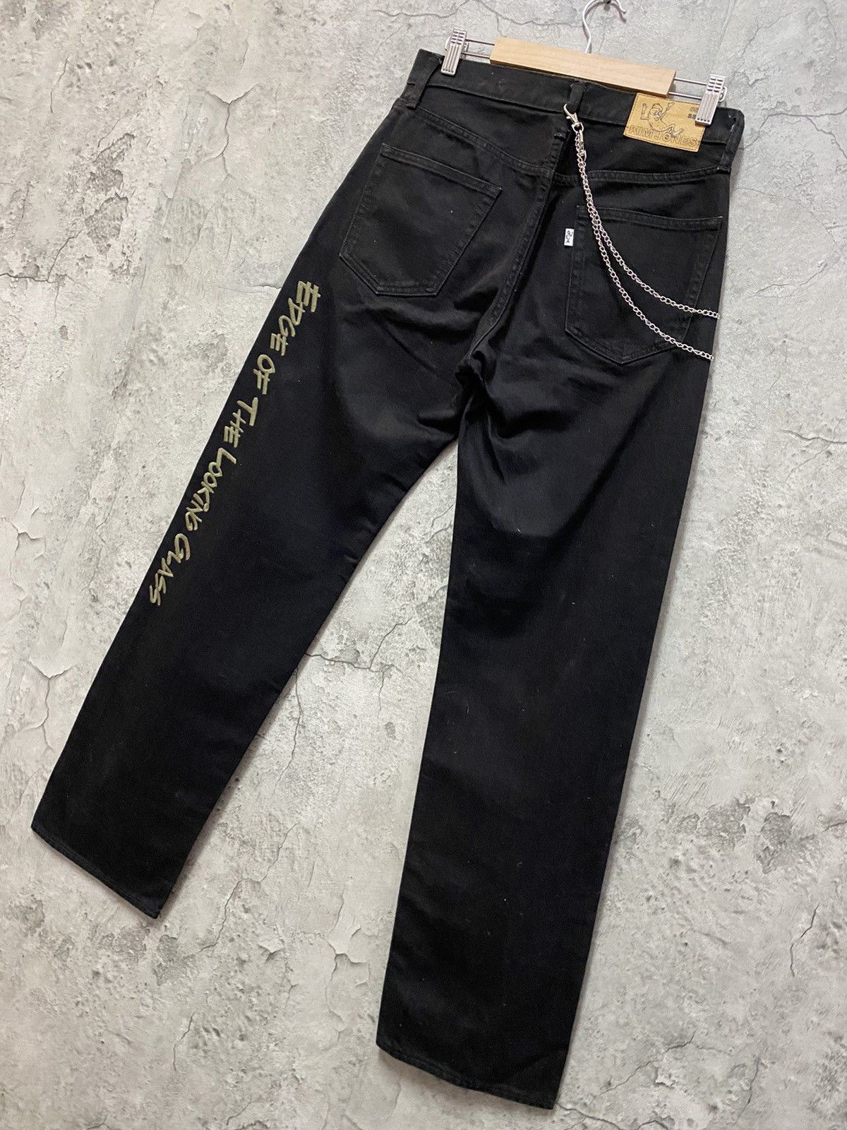 Designer × Japanese Brand × Kim Jones Kim jones X Gu Japan Custom Skeleton Bones Chains Denim Size US 29 - 14 Thumbnail