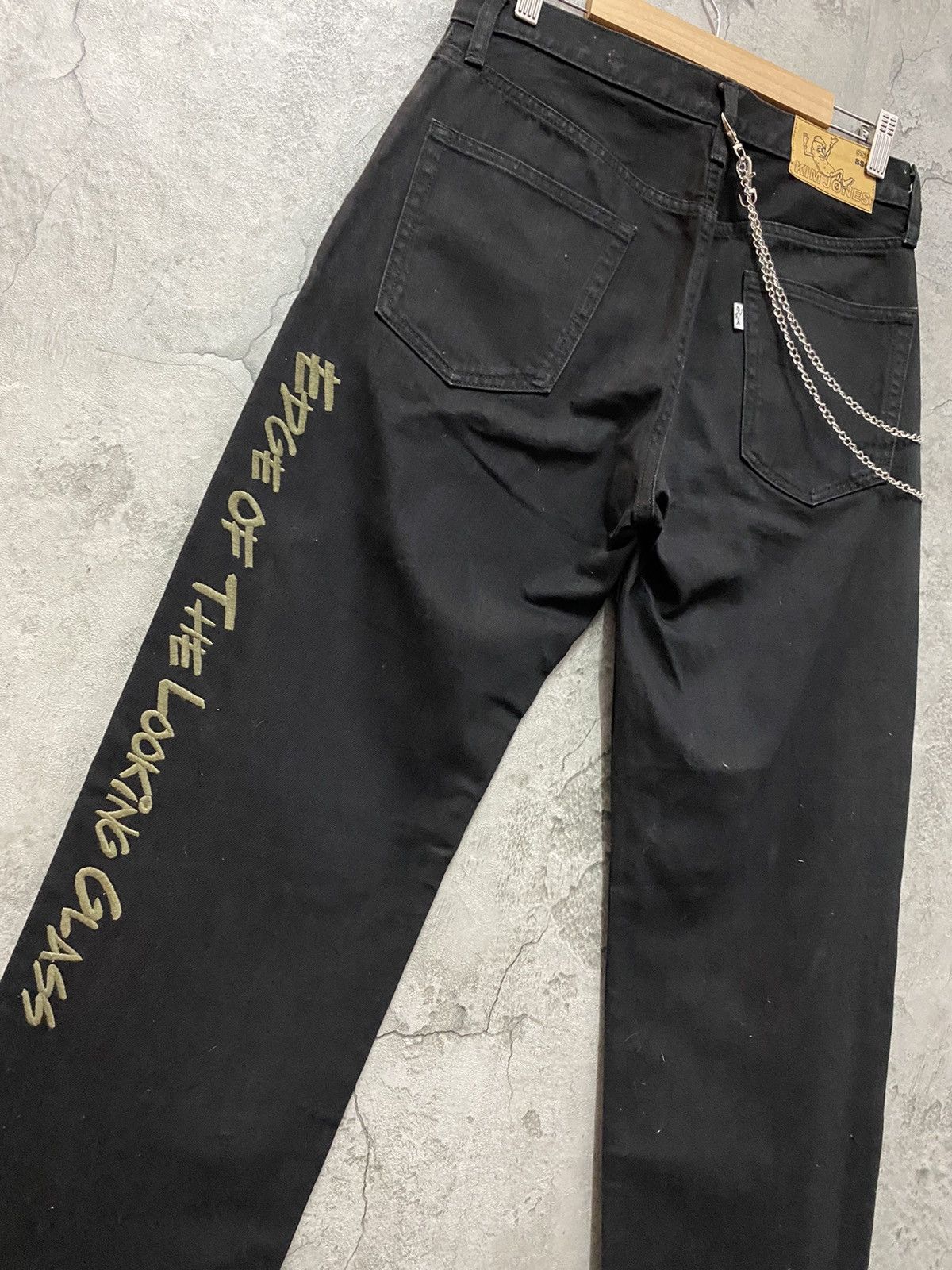 Designer × Japanese Brand × Kim Jones Kim jones X Gu Japan Custom Skeleton Bones Chains Denim Size US 29 - 15 Thumbnail