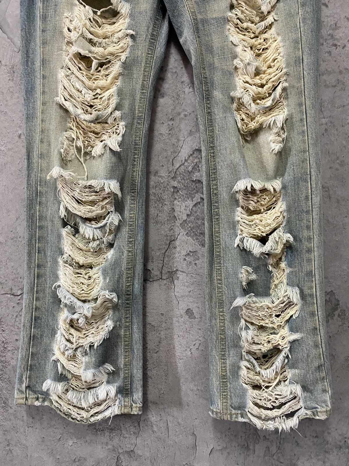 Japanese Brand W♥️C Trashed Distressed Mummy Denim Pants Size US 30 / EU 46 - 5 Thumbnail