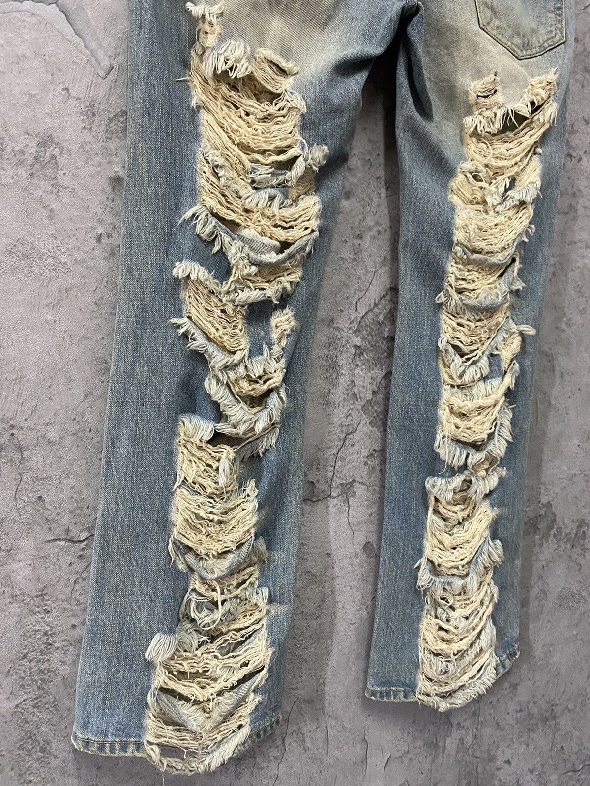 Japanese Brand W♥️C Trashed Distressed Mummy Denim Pants Size US 30 / EU 46 - 10 Thumbnail