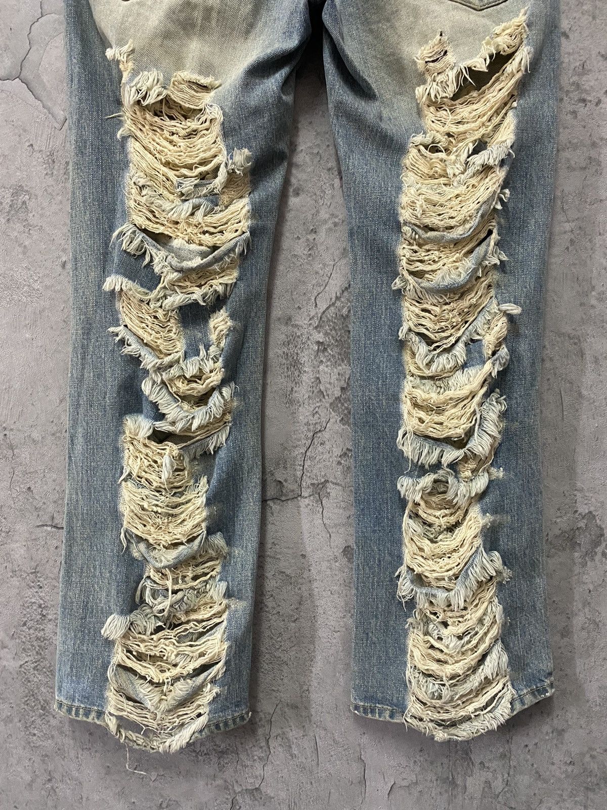 Japanese Brand W♥️C Trashed Distressed Mummy Denim Pants Size US 30 / EU 46 - 9 Thumbnail