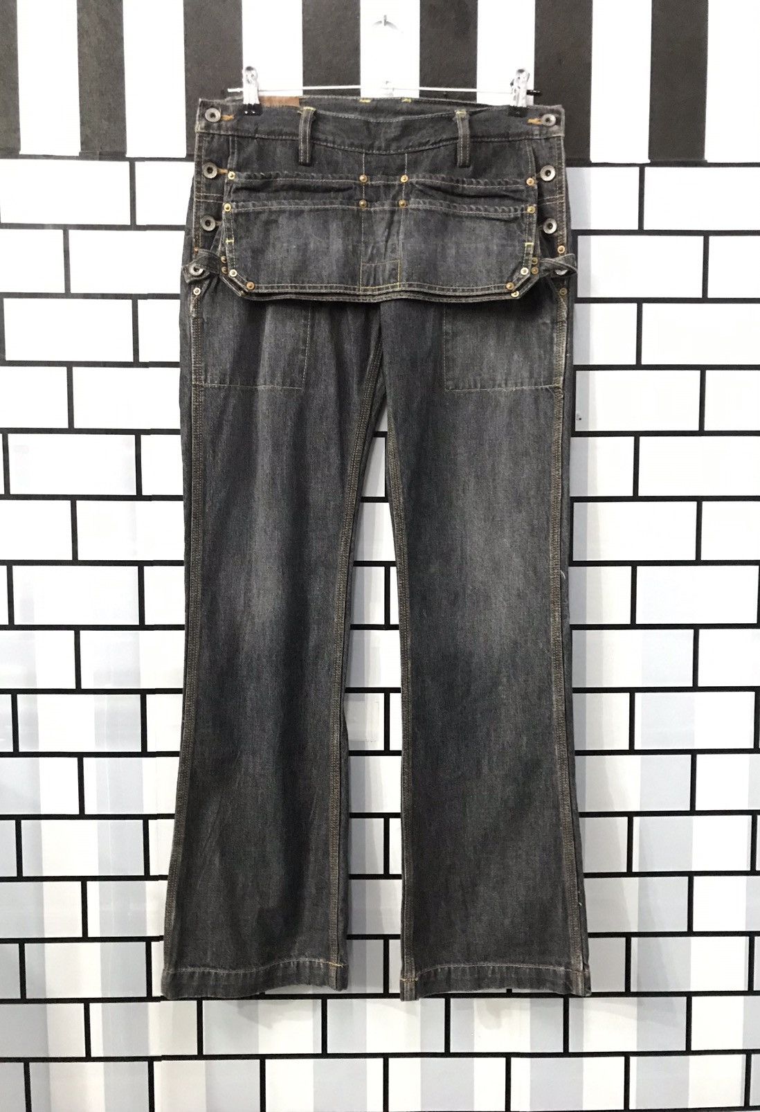 Japanese Brand × Vintage branch dept japan carpenter workwear flared denim pants Size US 29 - 1 Thumbnail
