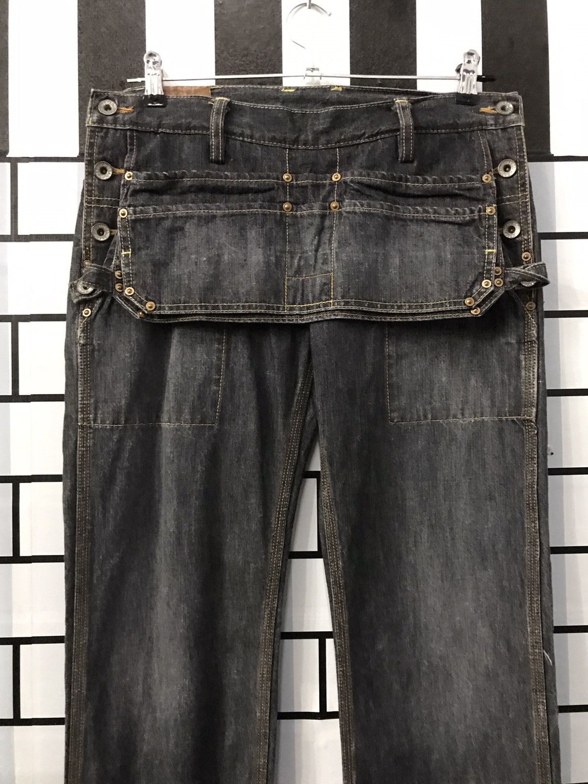 Japanese Brand × Vintage branch dept japan carpenter workwear flared denim pants Size US 29 - 4 Thumbnail