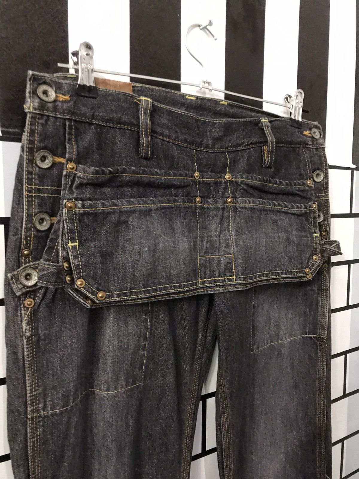 Japanese Brand × Vintage branch dept japan carpenter workwear flared denim pants Size US 29 - 7 Thumbnail