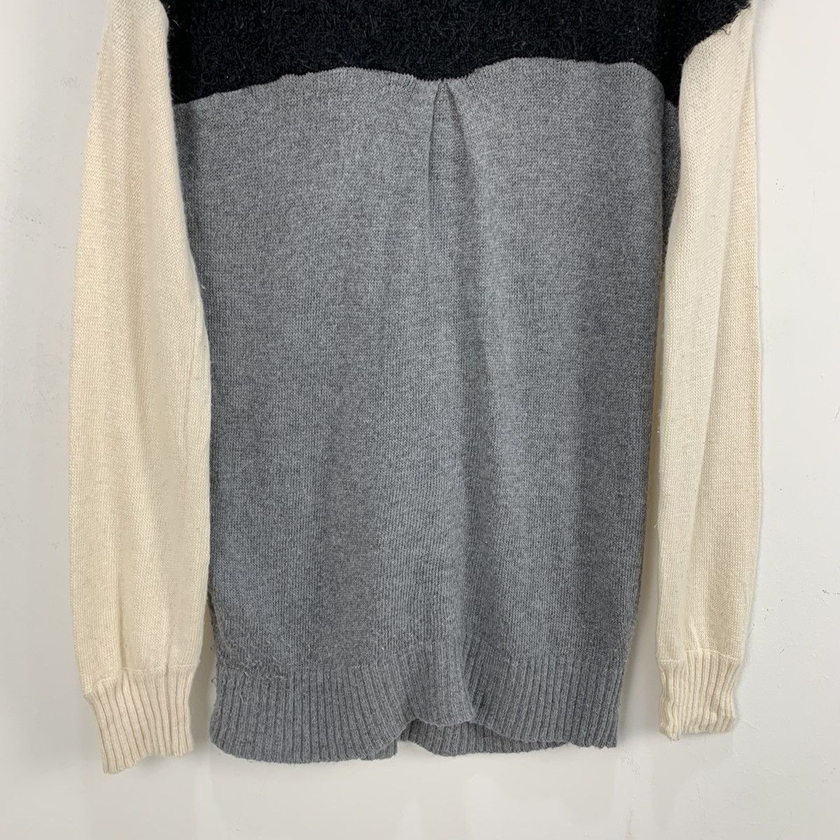 Homespun Knitwear × Japanese Brand 3 Tone Colour Wool Crochet Knitwear Long Sweater Sleepwear Size S / US 4 / IT 40 - 13 Thumbnail