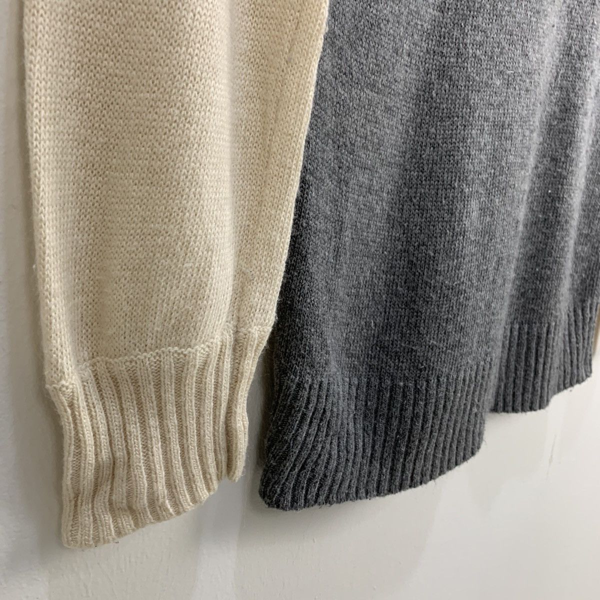 Homespun Knitwear × Japanese Brand 3 Tone Colour Wool Crochet Knitwear Long Sweater Sleepwear Size S / US 4 / IT 40 - 9 Thumbnail