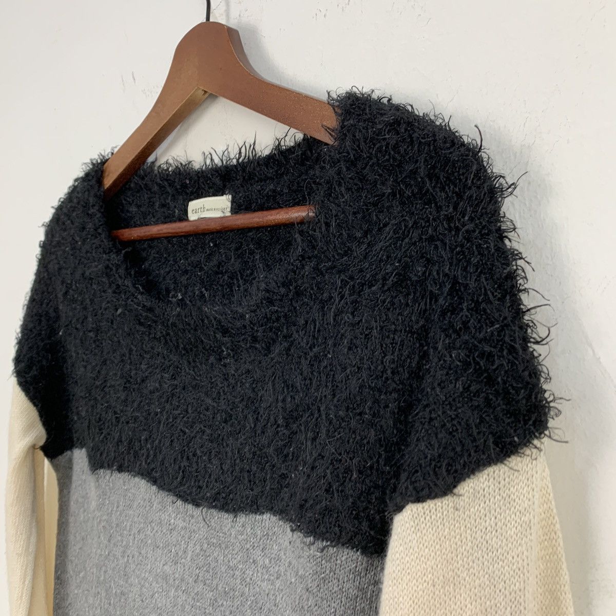 Homespun Knitwear × Japanese Brand 3 Tone Colour Wool Crochet Knitwear Long Sweater Sleepwear Size S / US 4 / IT 40 - 8 Thumbnail