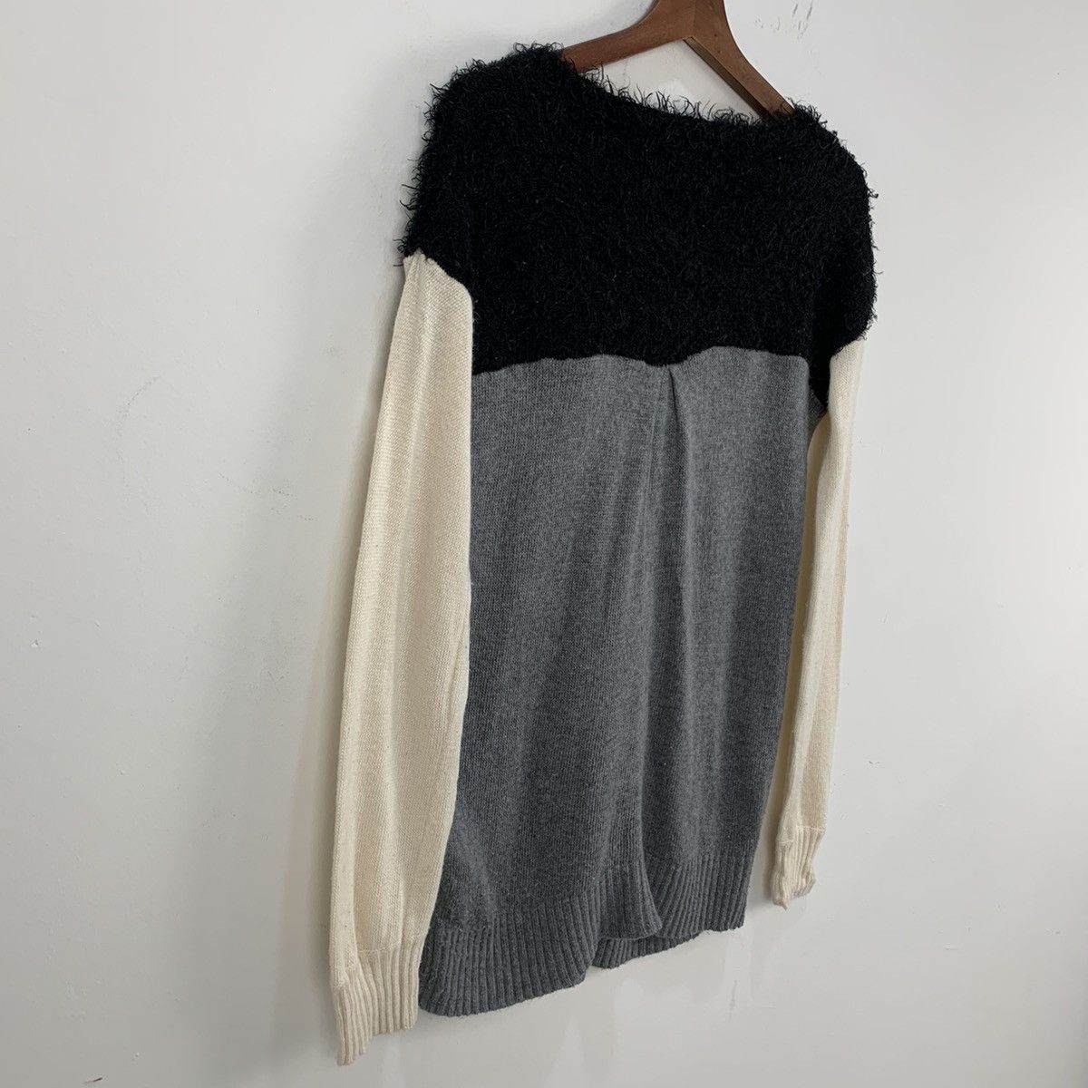 Homespun Knitwear × Japanese Brand 3 Tone Colour Wool Crochet Knitwear Long Sweater Sleepwear Size S / US 4 / IT 40 - 14 Thumbnail