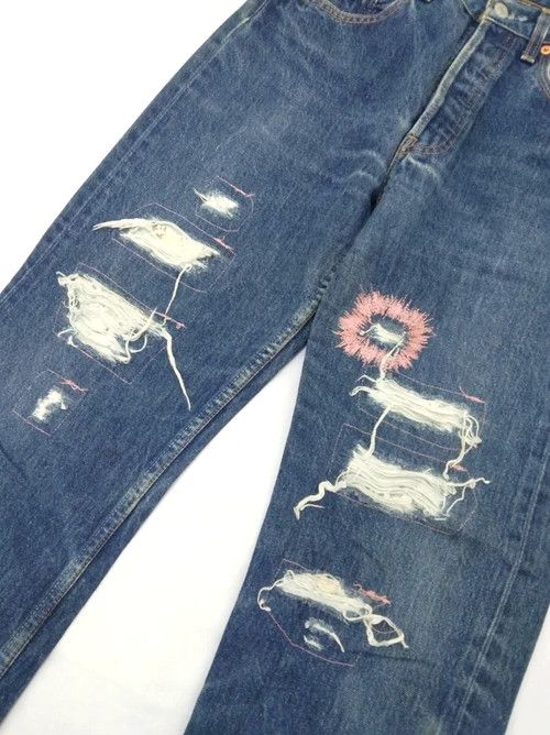 Levi's × Vintage 90s Vintage Levis 501 Distressed Jeans 30x29 Size US 30 / EU 46 - 6 Thumbnail