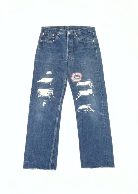 Levi's × Vintage 90s Vintage Levis 501 Distressed Jeans 30x29 Size US 30 / EU 46 - 1 Thumbnail