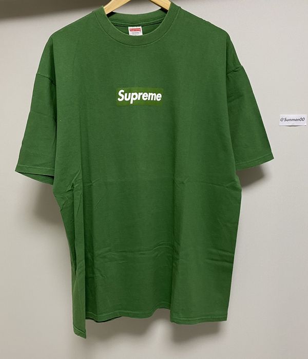 Supreme grass green box sale logo