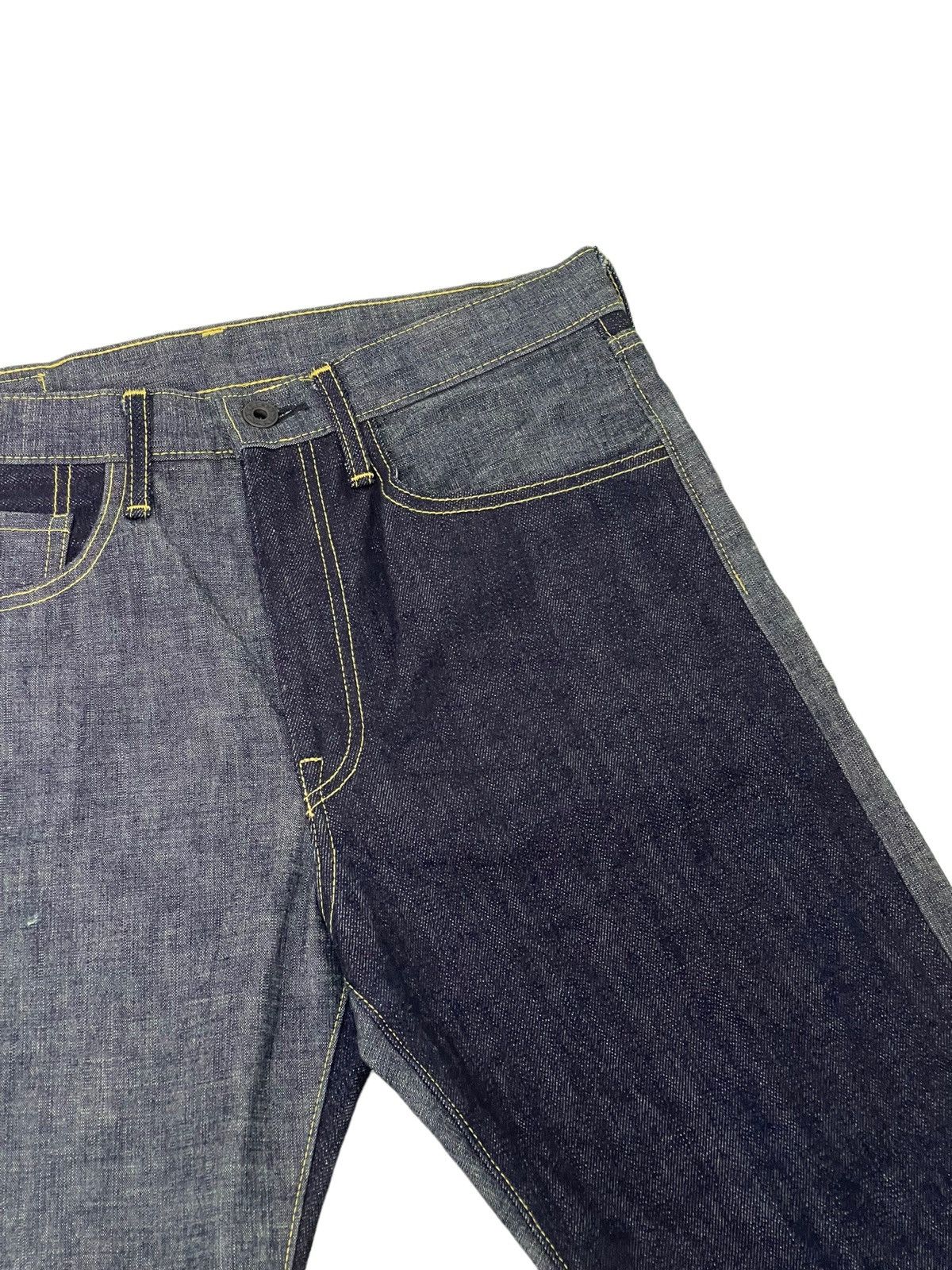 Kapital Nearly Unused Kapital Two Tones Hybrid Denim Slim 1🟦6 Size US 30 / EU 46 - 19 Thumbnail