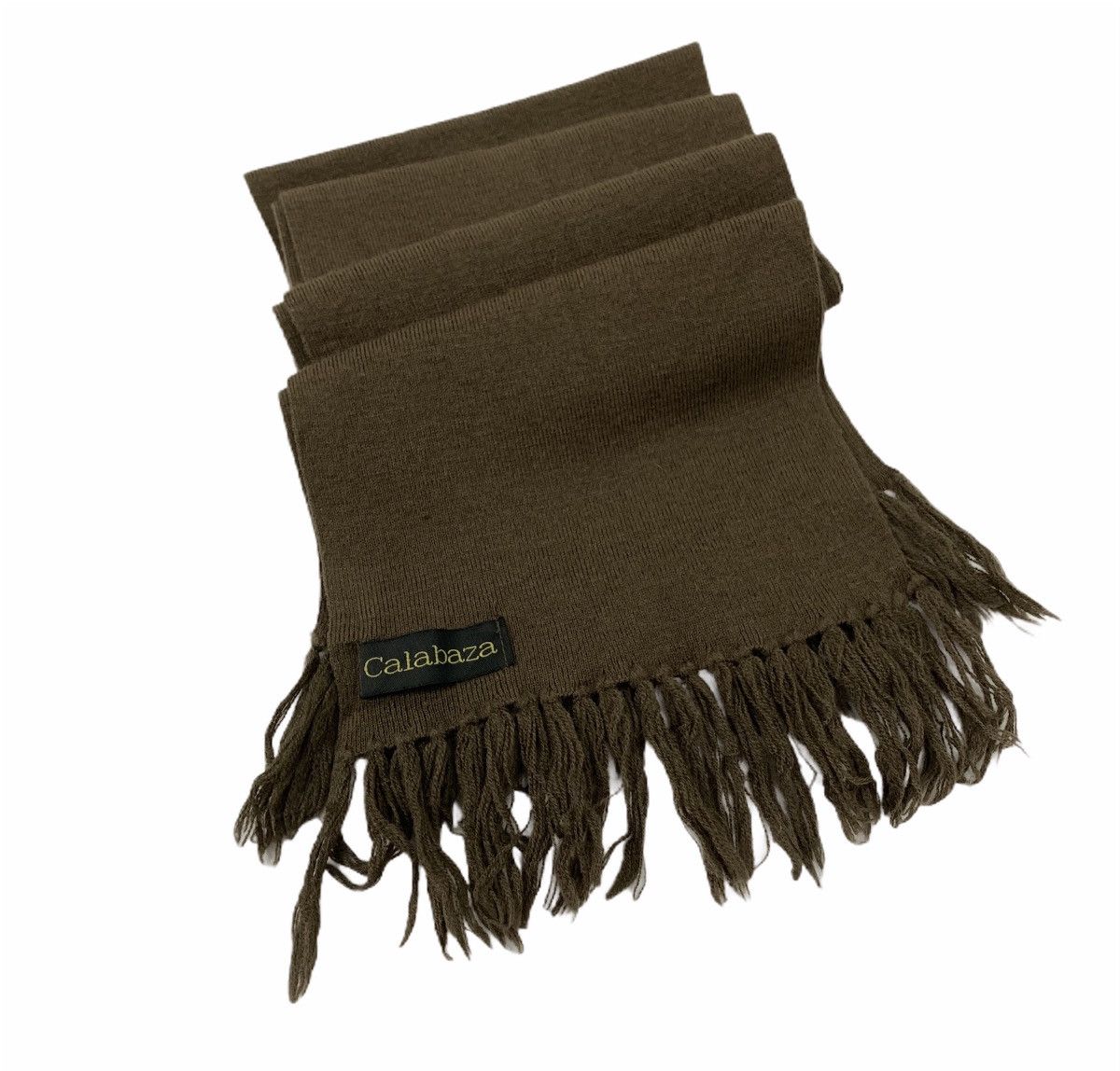 Japanese Brand × Other CALABAZA Plain Acrylic Knitwear Wrap Fringed Muffler Scarf Size ONE SIZE - 2 Thumbnail