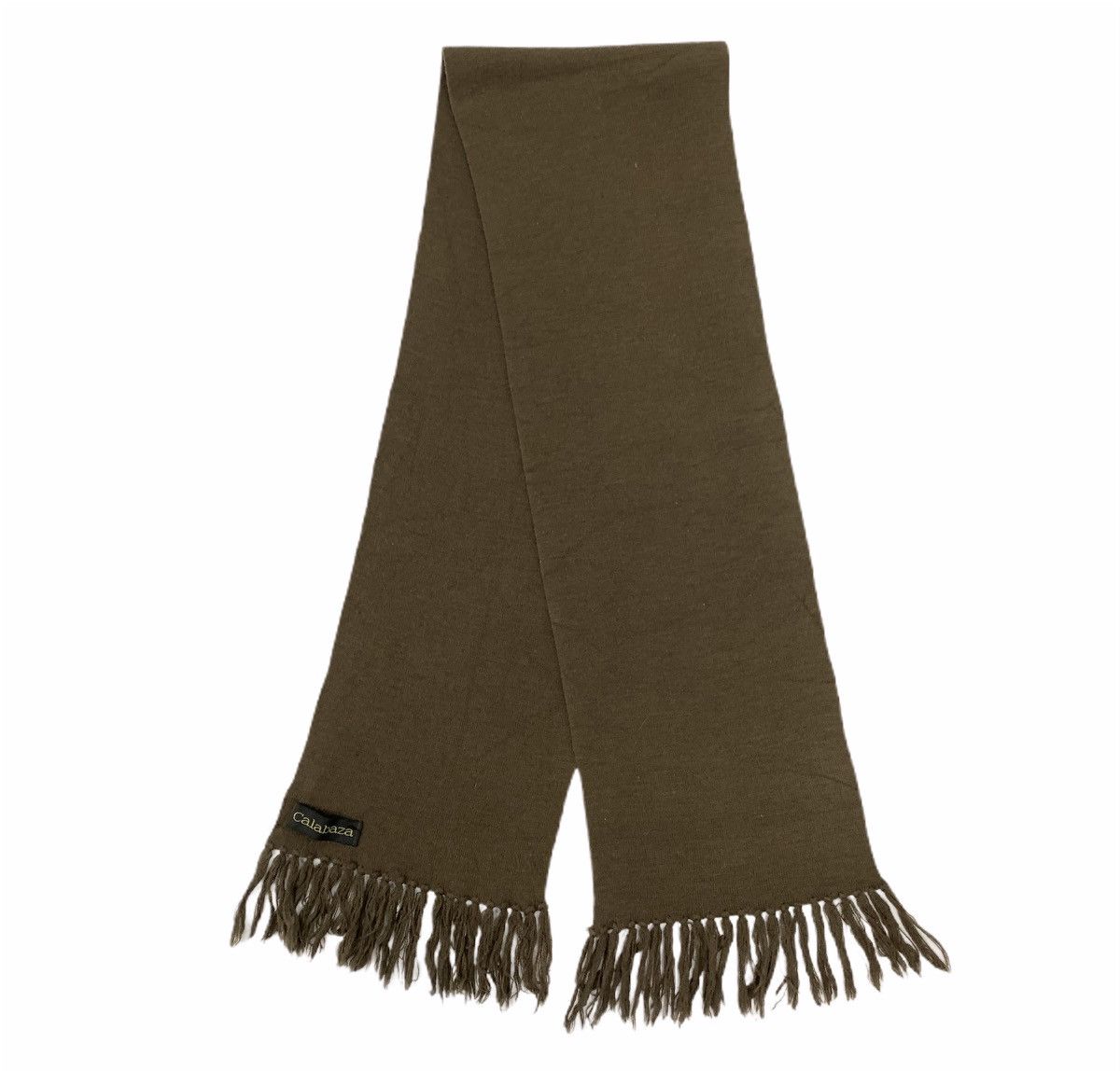 Japanese Brand × Other CALABAZA Plain Acrylic Knitwear Wrap Fringed Muffler Scarf Size ONE SIZE - 3 Thumbnail