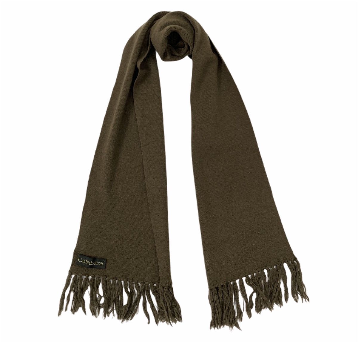 Japanese Brand × Other CALABAZA Plain Acrylic Knitwear Wrap Fringed Muffler Scarf Size ONE SIZE - 1 Thumbnail