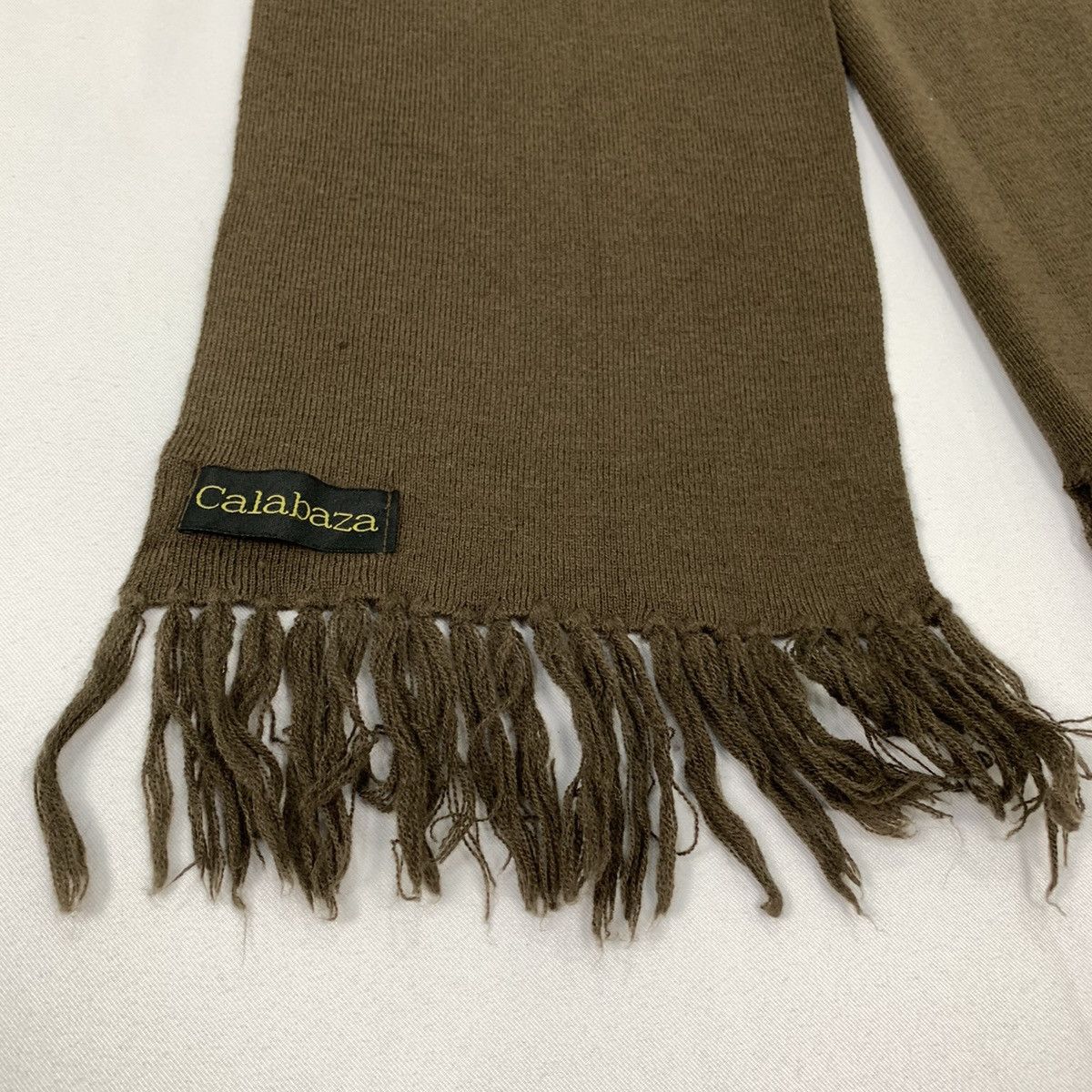 Japanese Brand × Other CALABAZA Plain Acrylic Knitwear Wrap Fringed Muffler Scarf Size ONE SIZE - 5 Thumbnail