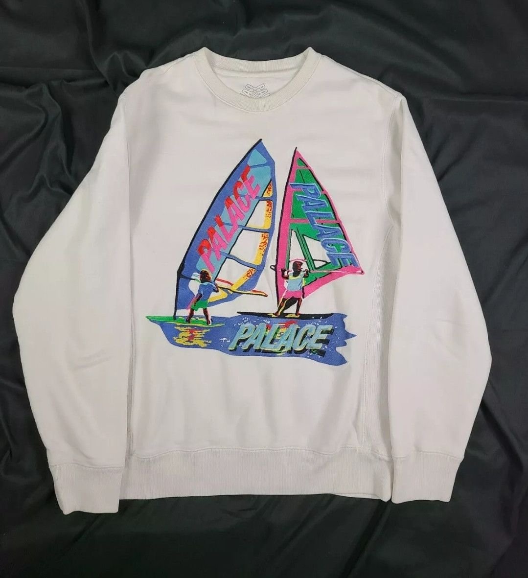 Image of Palace Tri-Sail Crewneck in White, Men's (Size Large)