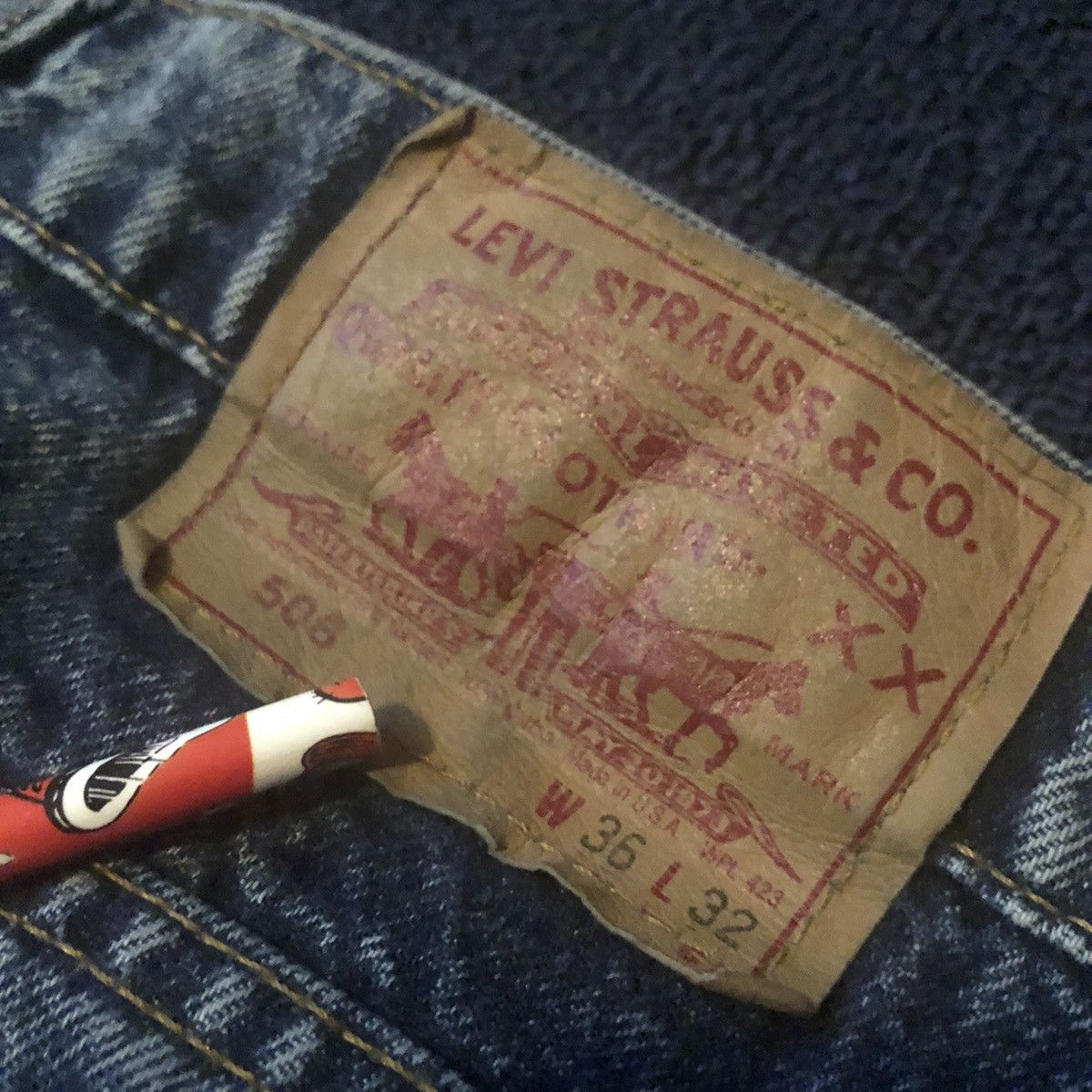 Levi's Vintage 90s Levi’s 506 Stone Blue Washed Denim Jeans 36x32 Size US 36 / EU 52 - 4 Thumbnail