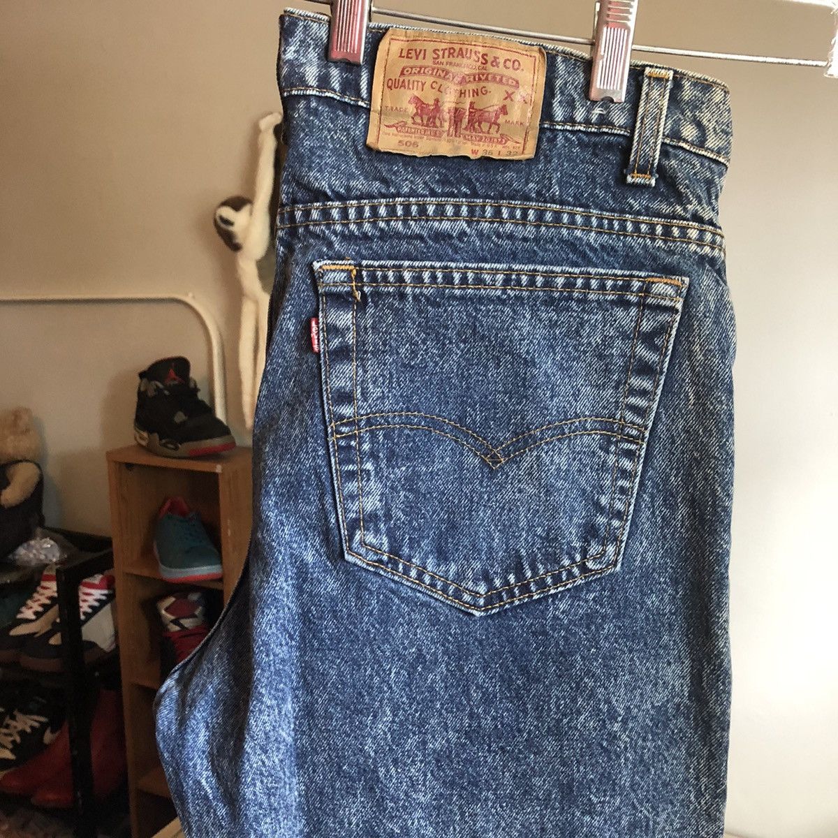 Levi's Vintage 90s Levi’s 506 Stone Blue Washed Denim Jeans 36x32 Size US 36 / EU 52 - 1 Thumbnail