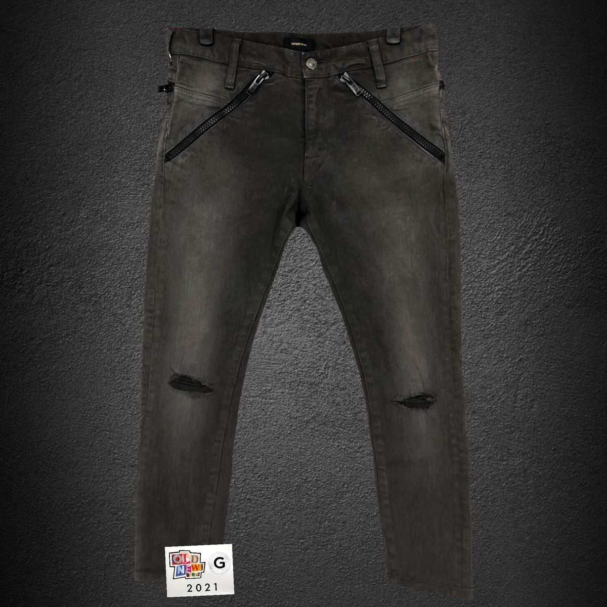 Undercover 15SS Stretch Ripped Knee Zipper Pants 04503-1 Size US 32 / EU 48 - 1 Thumbnail