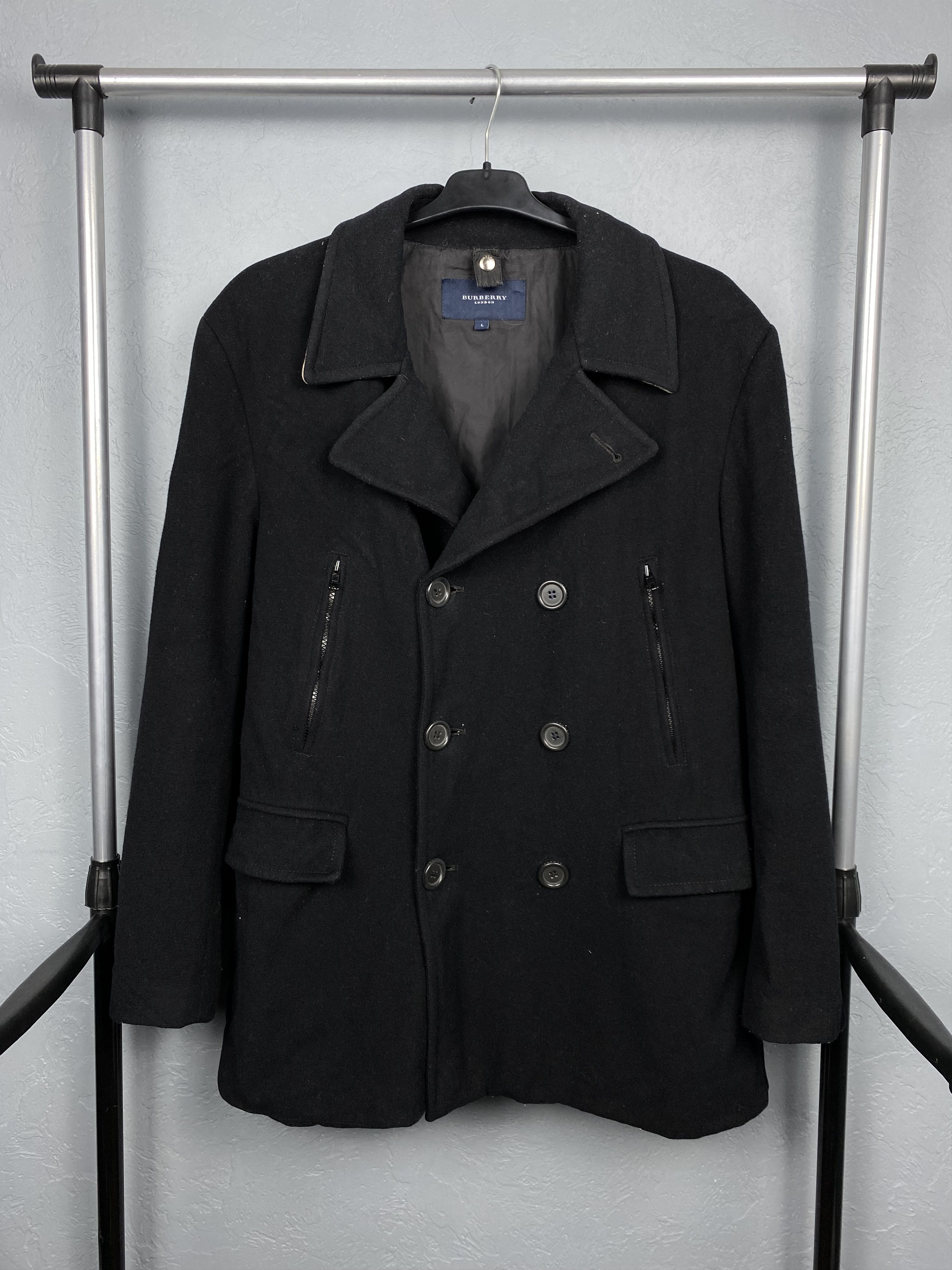 Burberry Burberry London Vintage Mens Double Breasted Wool Coat Size US L / EU 52-54 / 3 - 1 Thumbnail