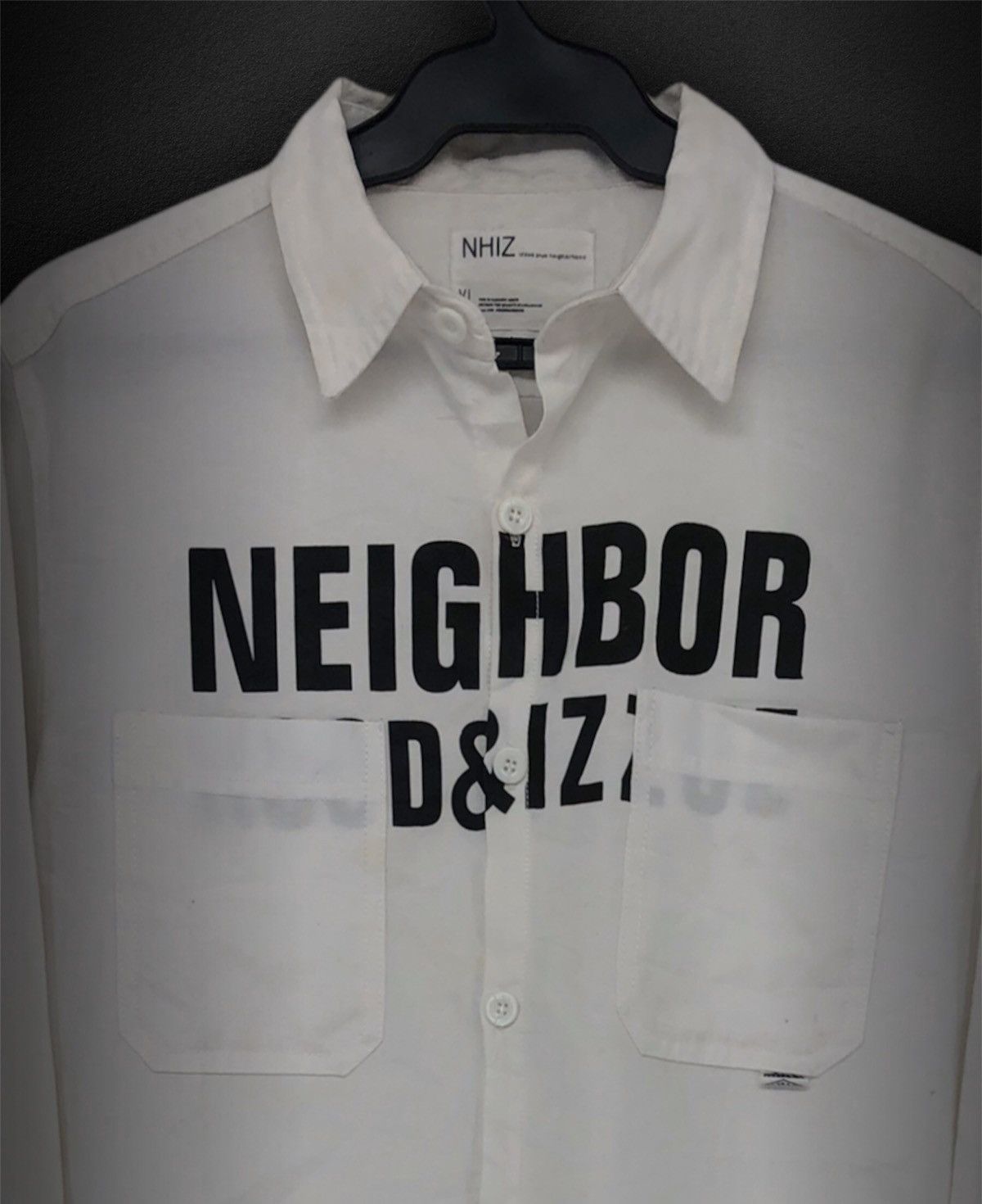 izzue NHIZ: Spellout L/S Button Up Shirt Size US XL / EU 56 / 4 - 2 Thumbnail
