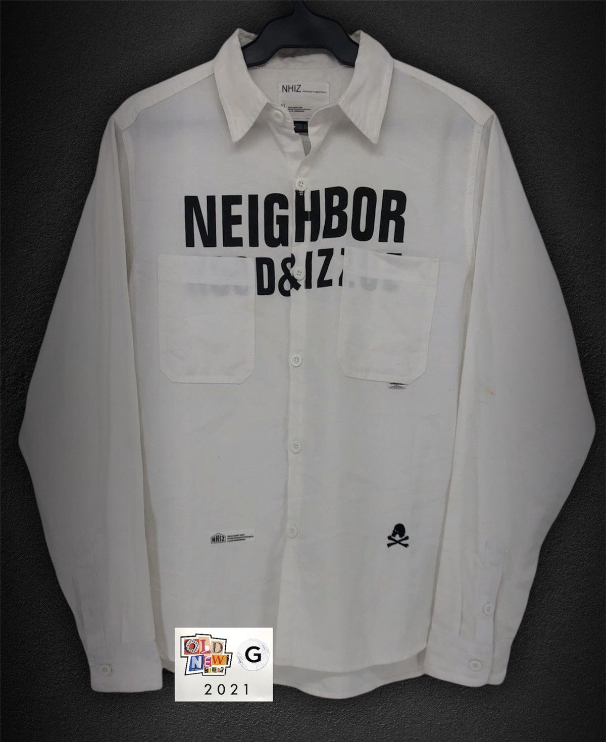 izzue NHIZ: Spellout L/S Button Up Shirt Size US XL / EU 56 / 4 - 1 Thumbnail