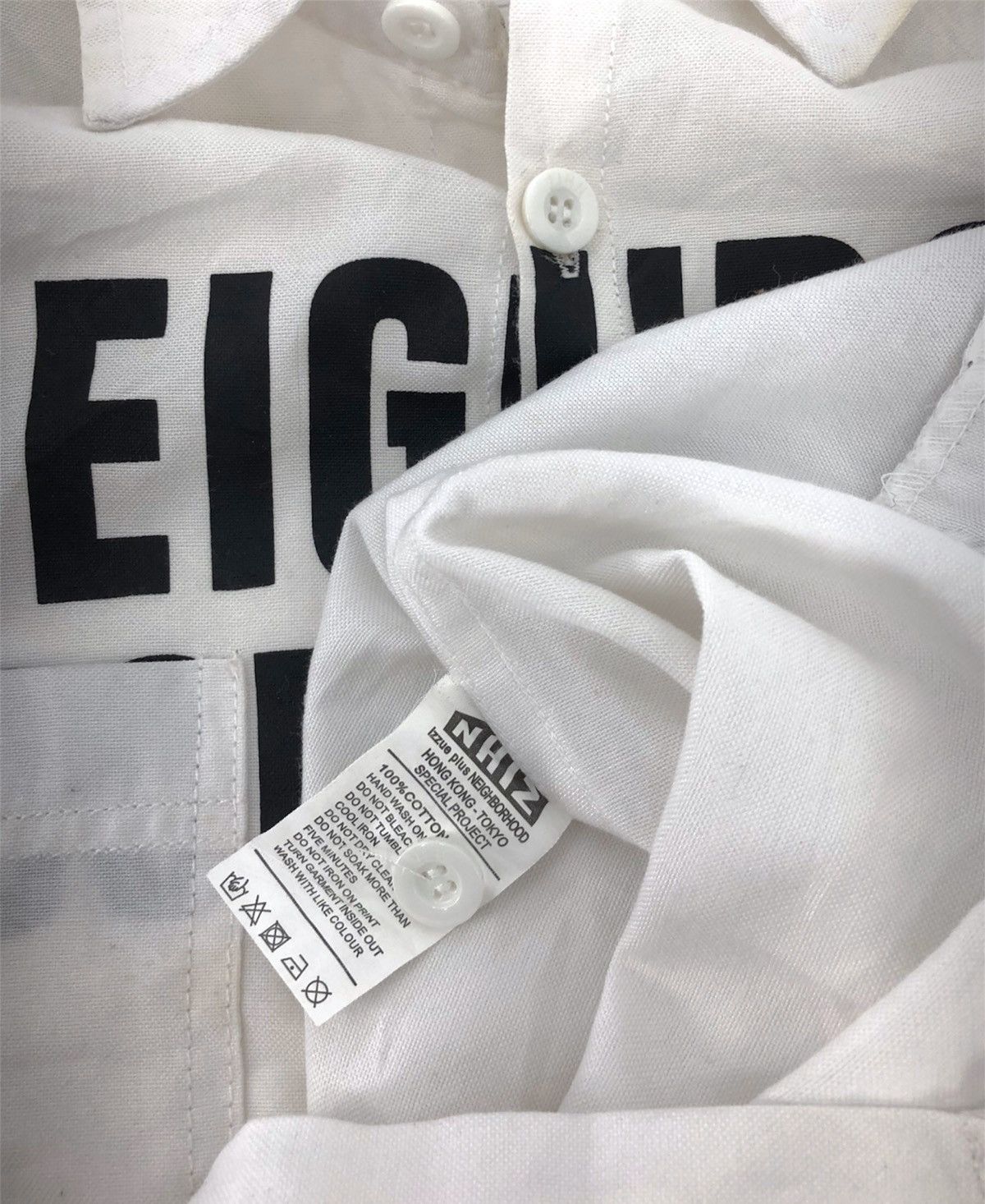 izzue NHIZ: Spellout L/S Button Up Shirt Size US XL / EU 56 / 4 - 6 Thumbnail