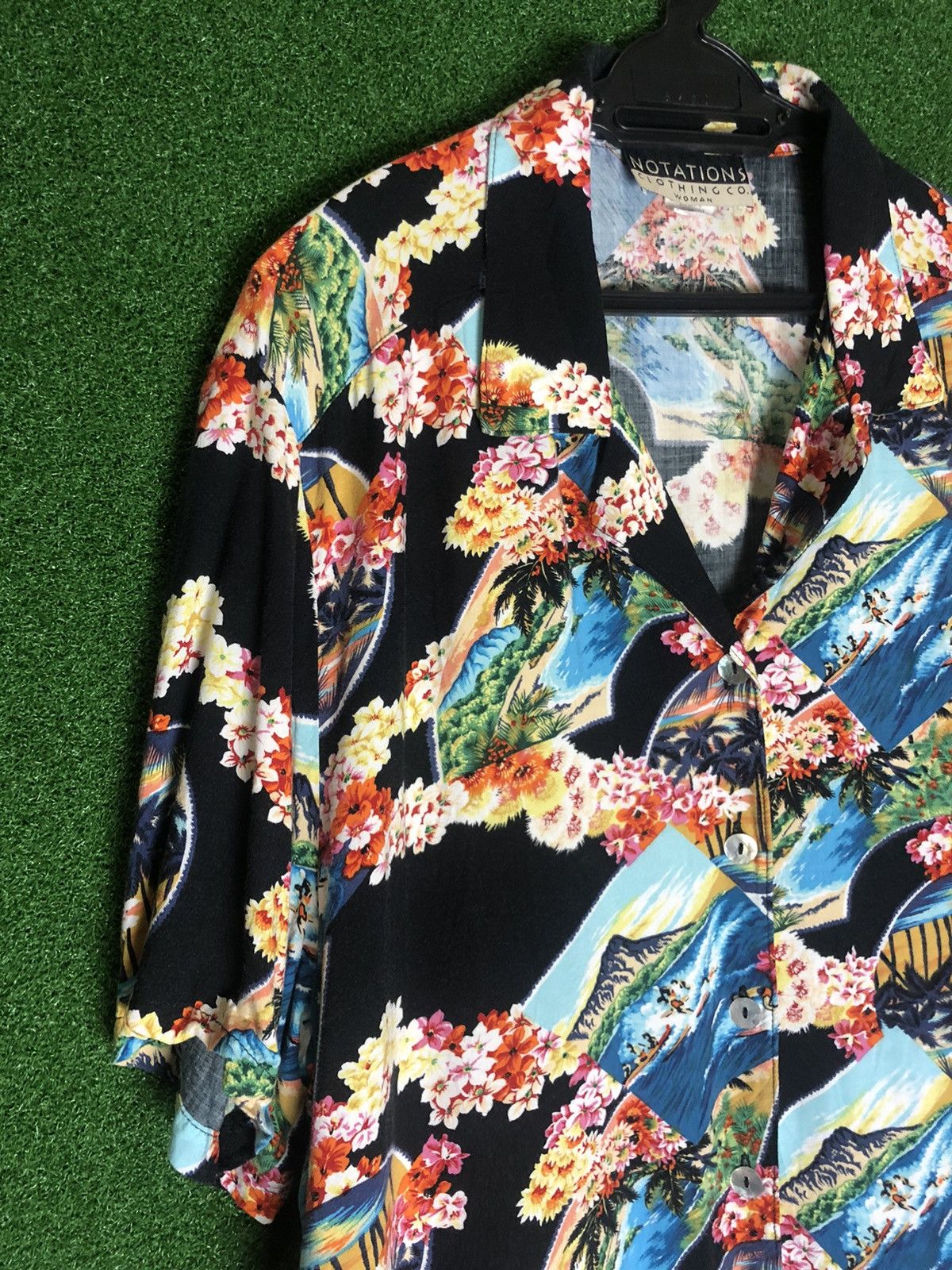 Vintage Vintage NOTATIONS Hawaiian shirt big size for Women Size ONE SIZE - 3 Thumbnail