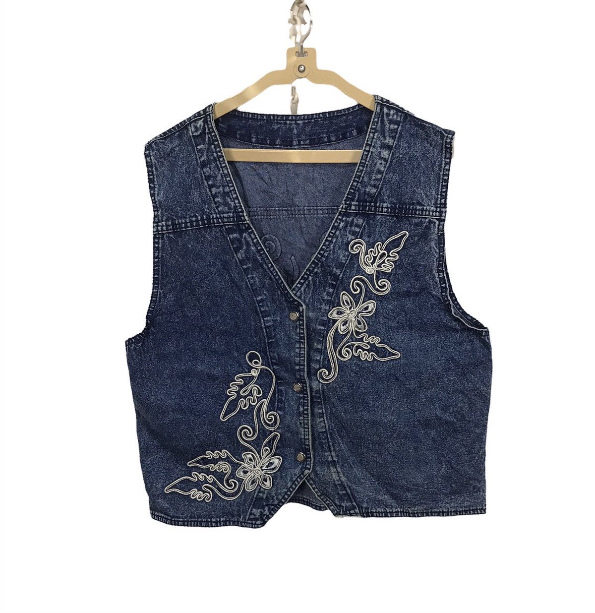 Other Embroidered denim vest snap button Size US M / EU 48-50 / 2 - 1 Thumbnail