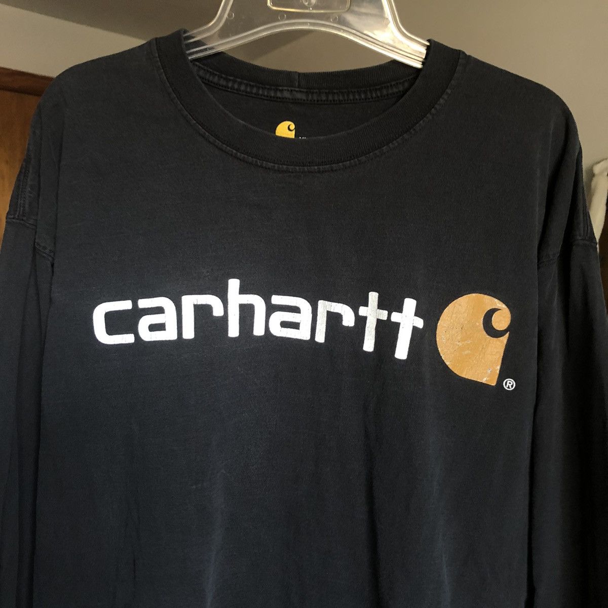Carhartt Vintage 2000s Carhartt Basic Spellout Logo Faded Longsleeve Size US XL / EU 56 / 4 - 1 Thumbnail
