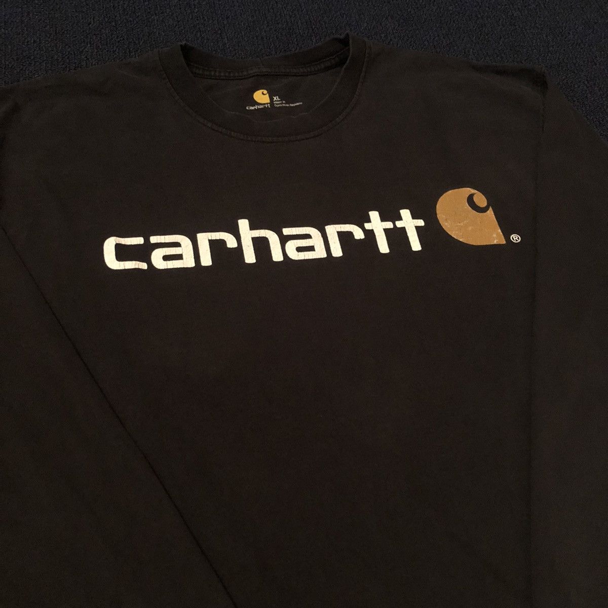 Carhartt Vintage 2000s Carhartt Basic Spellout Logo Faded Longsleeve Size US XL / EU 56 / 4 - 4 Thumbnail