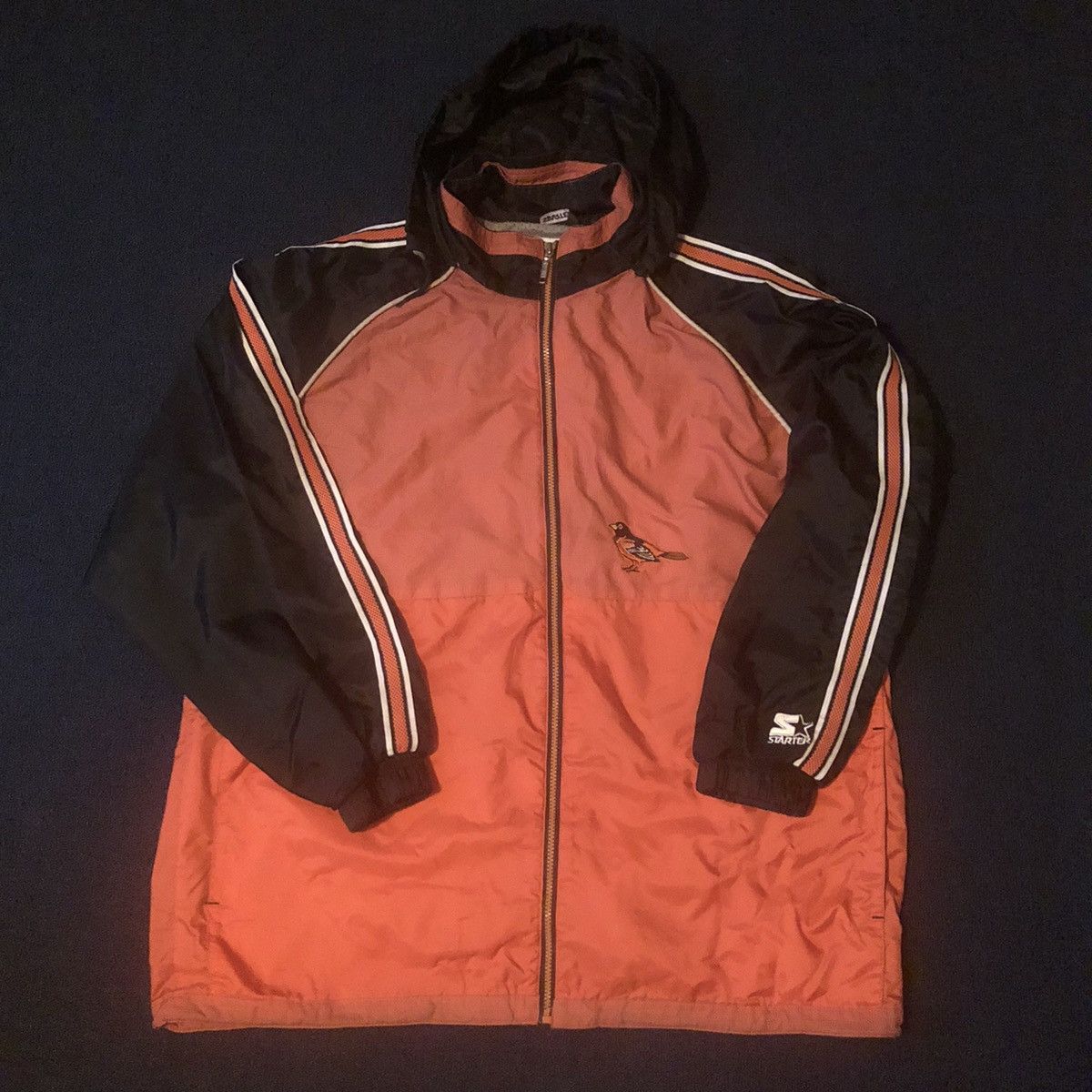Starter Vintage 90s MLB Baltimore Orioles Zip Up Windbreaker Hoodie Size US XXL / EU 58 / 5 - 1 Thumbnail
