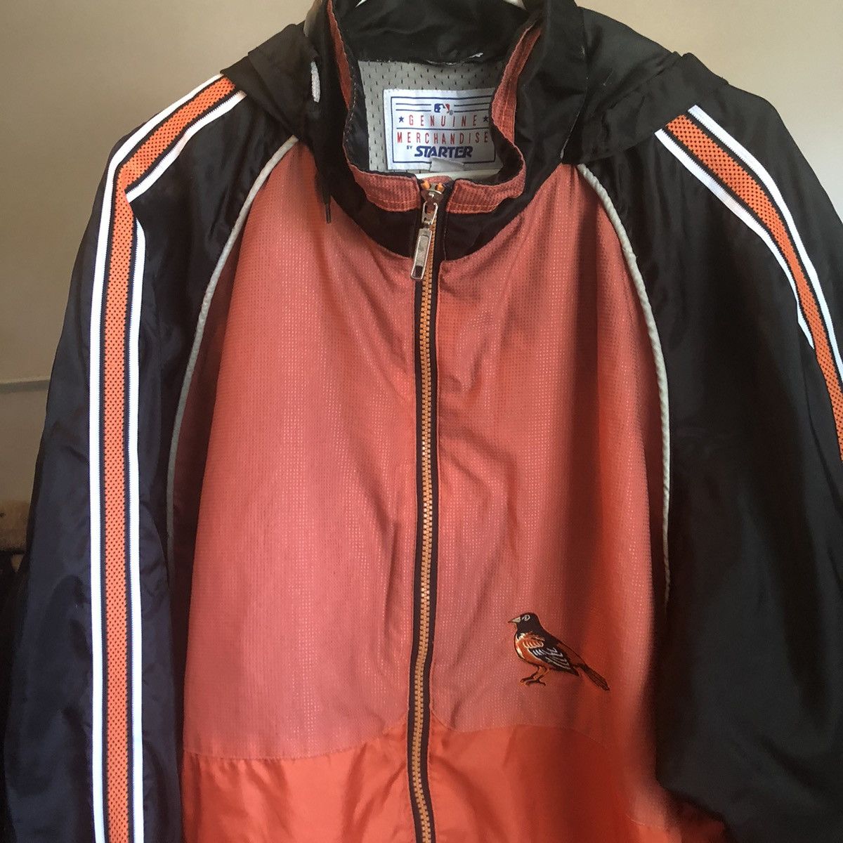Starter Vintage 90s MLB Baltimore Orioles Zip Up Windbreaker Hoodie Size US XXL / EU 58 / 5 - 3 Thumbnail