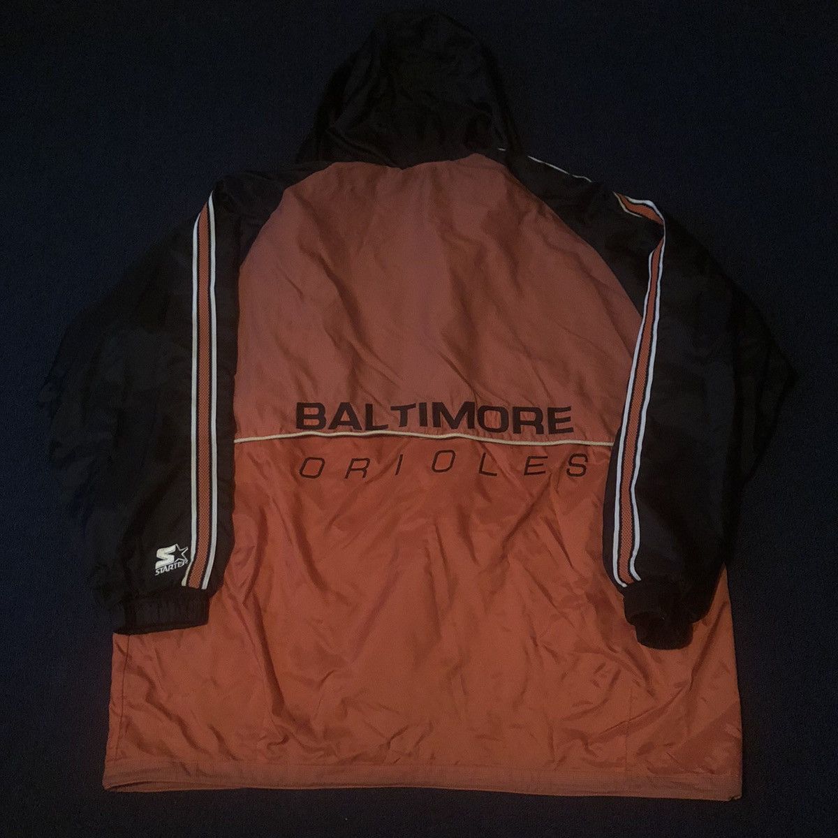 Starter Vintage 90s MLB Baltimore Orioles Zip Up Windbreaker Hoodie Size US XXL / EU 58 / 5 - 2 Thumbnail