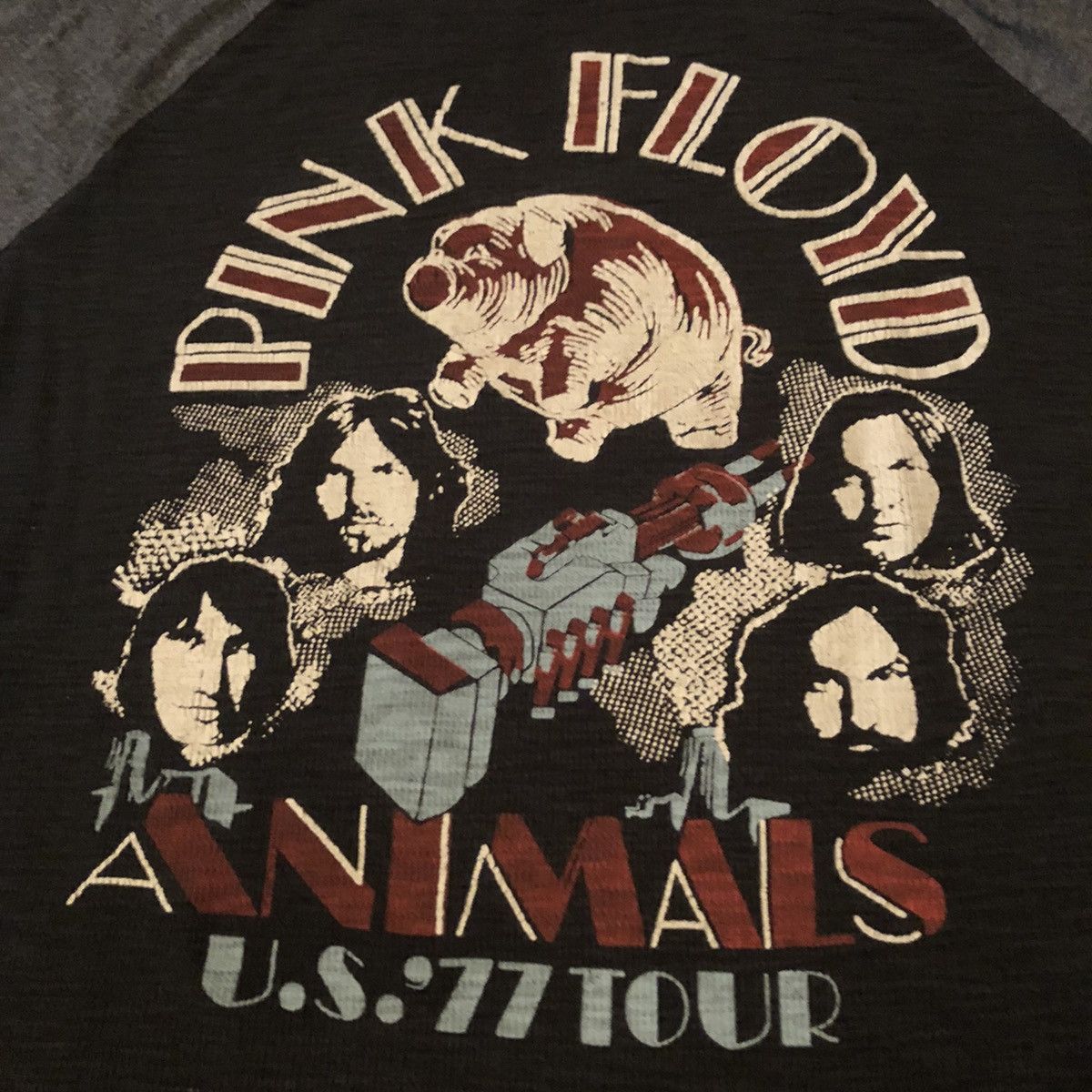 Lucky Brand Vintage Pink Floyd Animals Tour 77 Raglan Longsleeve Thermal Size US M / EU 48-50 / 2 - 4 Thumbnail