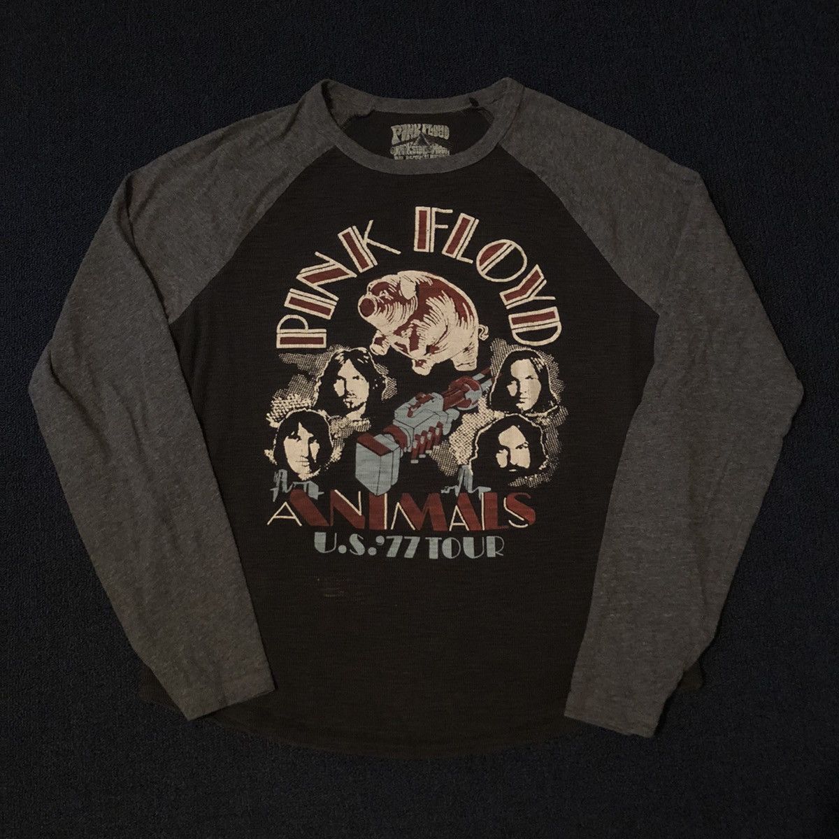 Lucky Brand Vintage Pink Floyd Animals Tour 77 Raglan Longsleeve Thermal Size US M / EU 48-50 / 2 - 2 Thumbnail