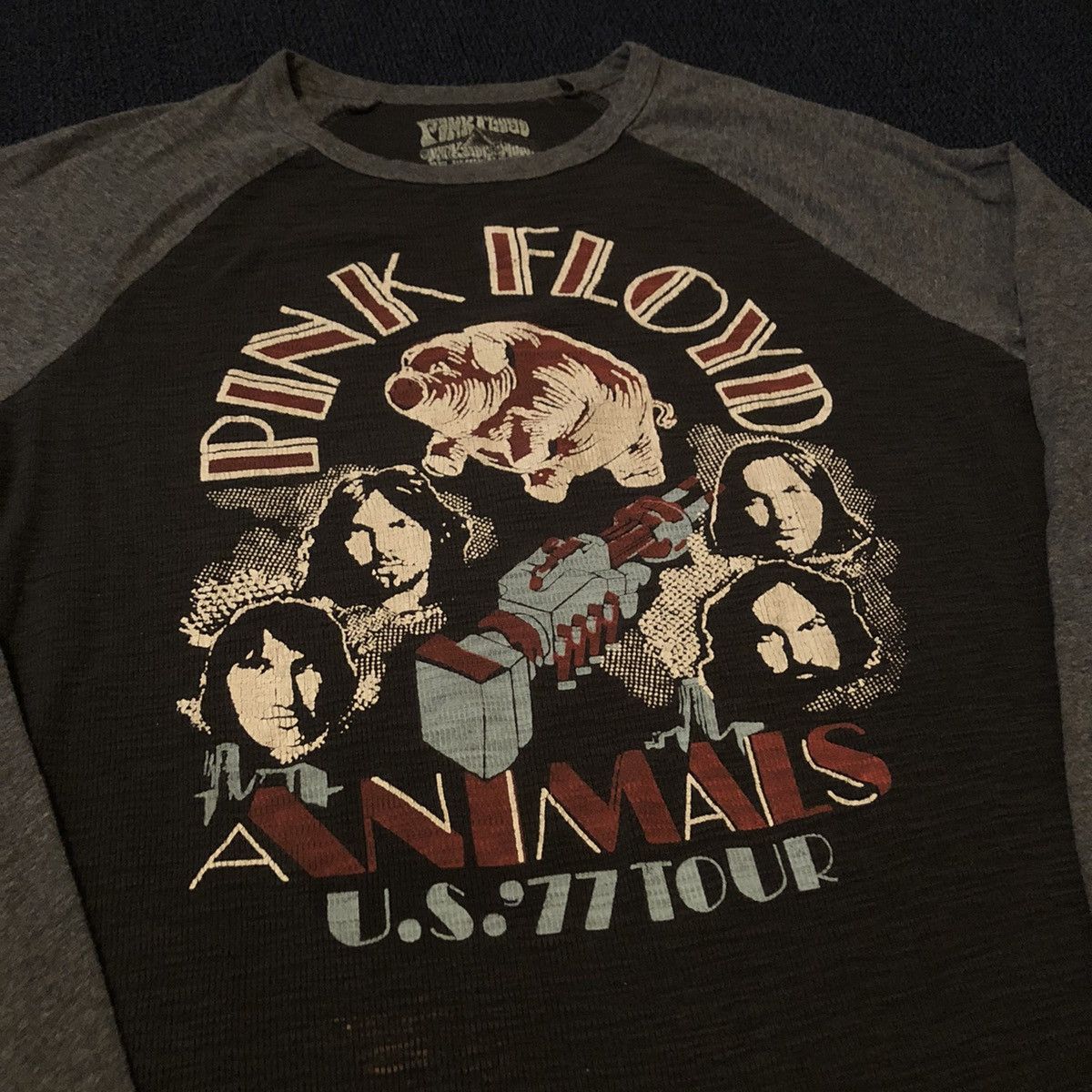 Lucky Brand Vintage Pink Floyd Animals Tour 77 Raglan Longsleeve Thermal Size US M / EU 48-50 / 2 - 3 Thumbnail