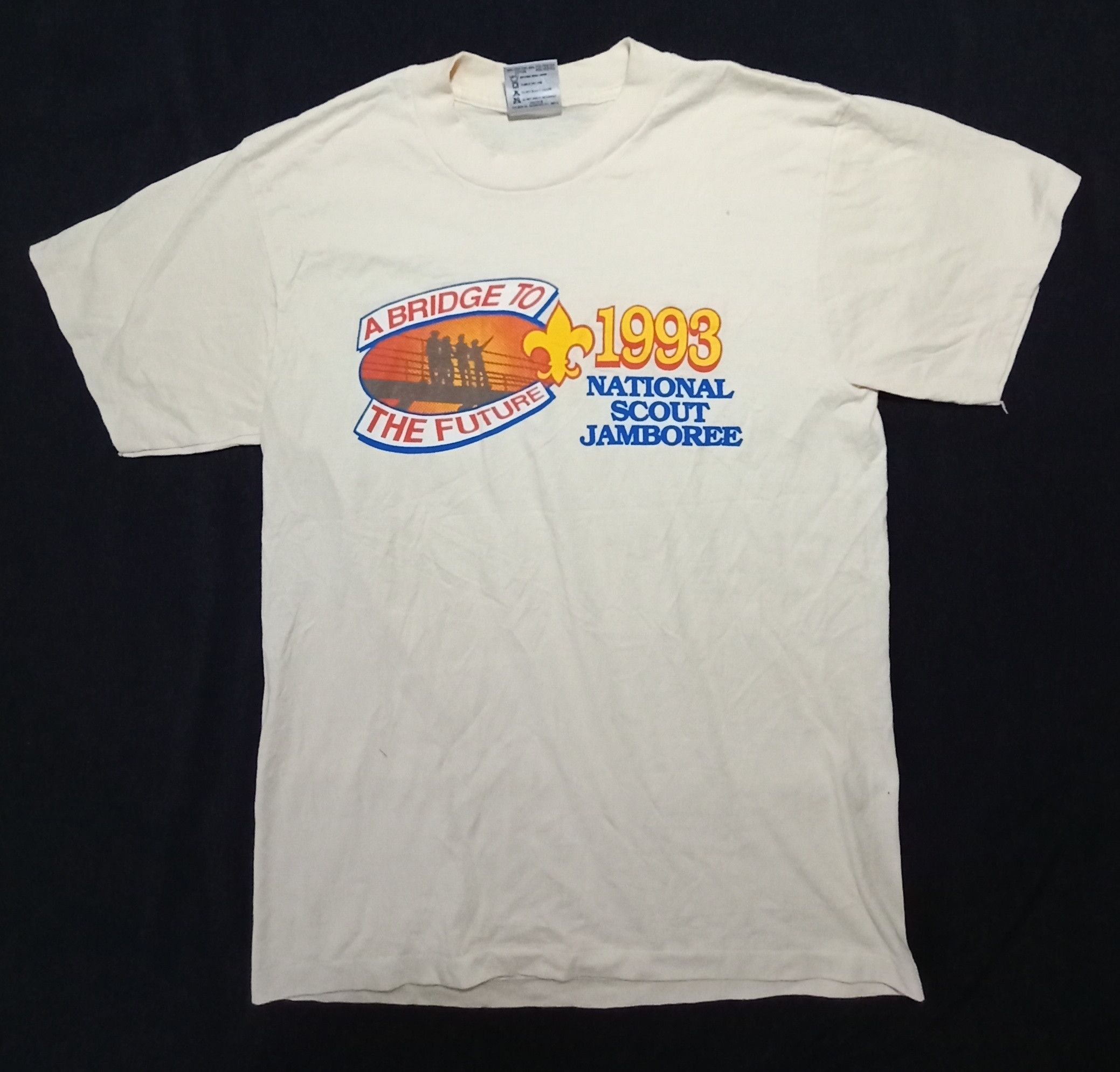 image of Oneita Made In Usa Scout Tee 1993 Jamboree, Men's (Size Small)