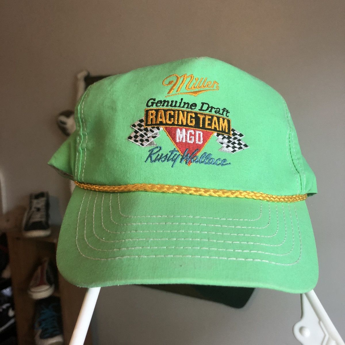 NASCAR Vintage 1990s NASCAR Genuine Draft Rusty Wallace Trucker Hat Size ONE SIZE - 1 Thumbnail