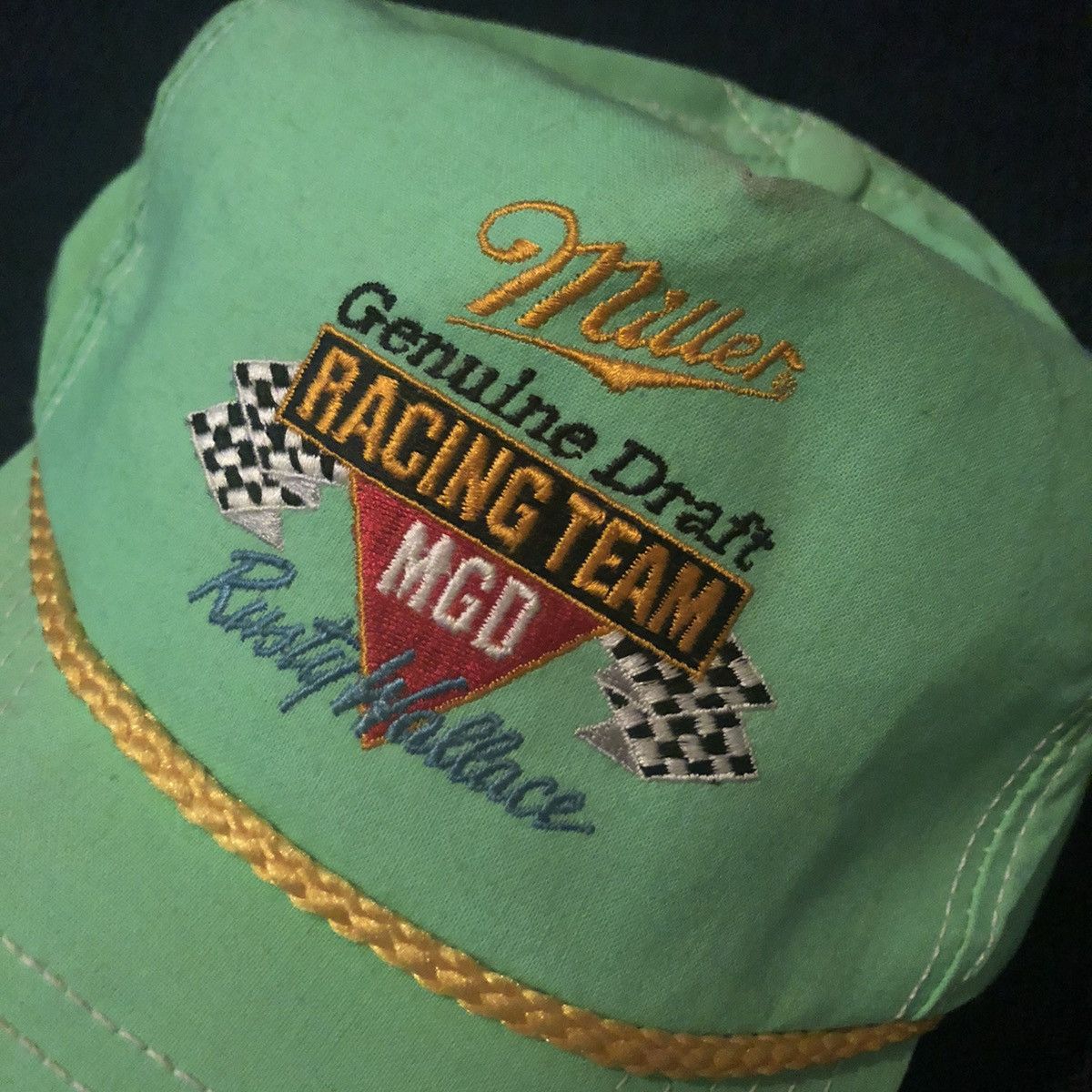 NASCAR Vintage 1990s NASCAR Genuine Draft Rusty Wallace Trucker Hat Size ONE SIZE - 4 Thumbnail