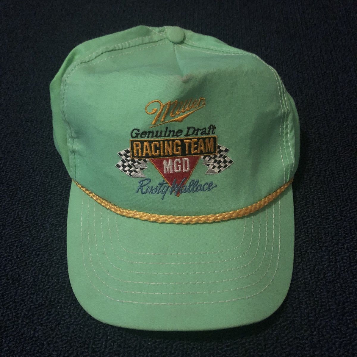 NASCAR Vintage 1990s NASCAR Genuine Draft Rusty Wallace Trucker Hat Size ONE SIZE - 2 Thumbnail