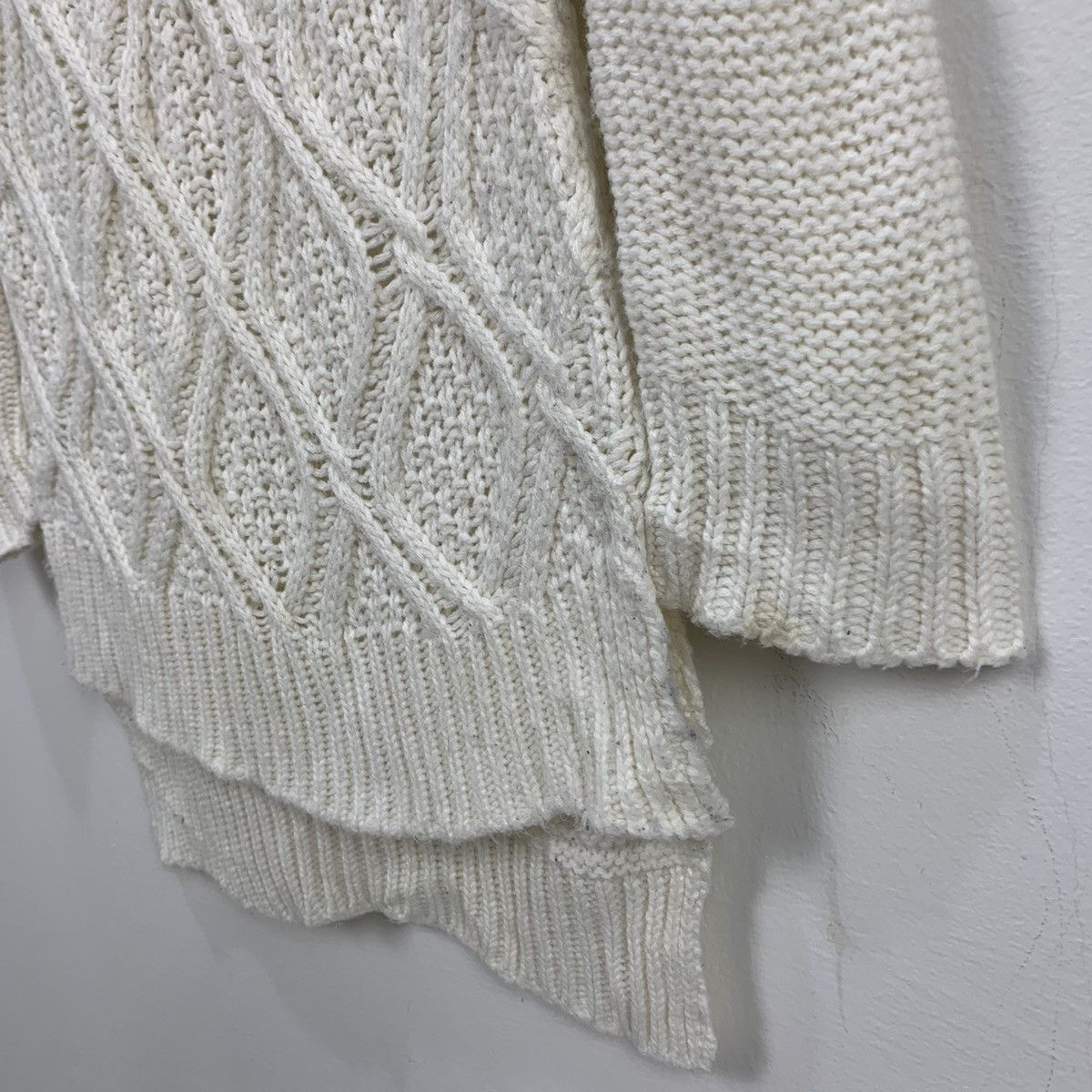 Aran Isles Knitwear × Designer Turtleneck Chunk Crochet Celtic Cable Knitwear Long Sweater Size US S / EU 44-46 / 1 - 11 Thumbnail
