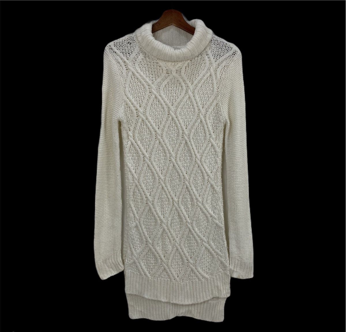 Aran Isles Knitwear × Designer Turtleneck Chunk Crochet Celtic Cable Knitwear Long Sweater Size US S / EU 44-46 / 1 - 1 Thumbnail