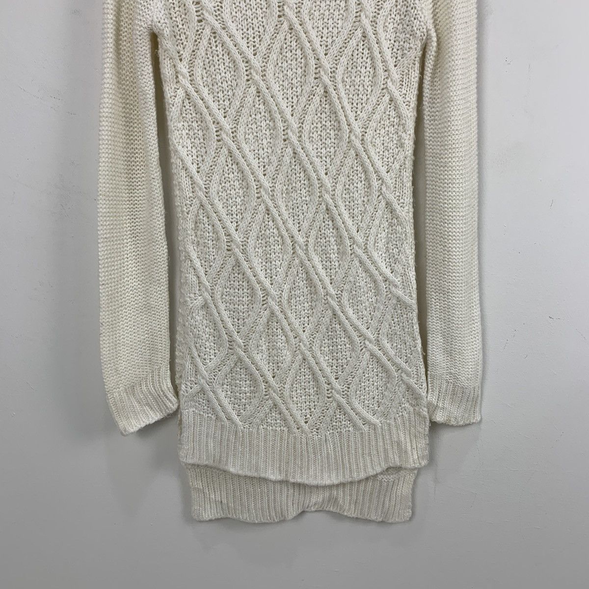 Aran Isles Knitwear × Designer Turtleneck Chunk Crochet Celtic Cable Knitwear Long Sweater Size US S / EU 44-46 / 1 - 4 Thumbnail