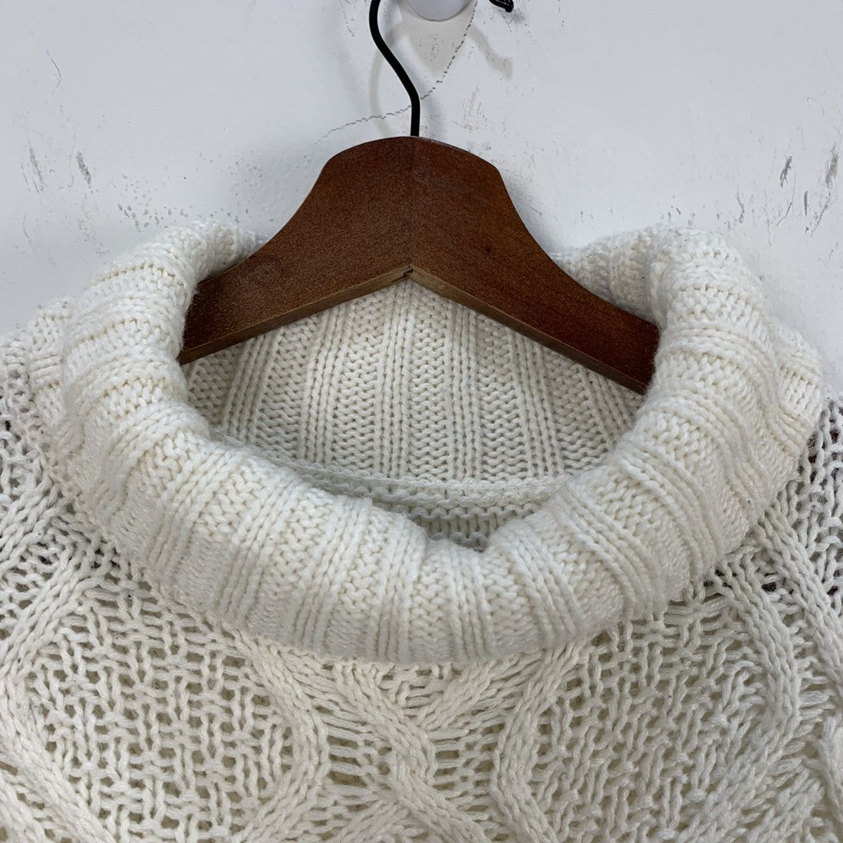 Aran Isles Knitwear × Designer Turtleneck Chunk Crochet Celtic Cable Knitwear Long Sweater Size US S / EU 44-46 / 1 - 9 Thumbnail