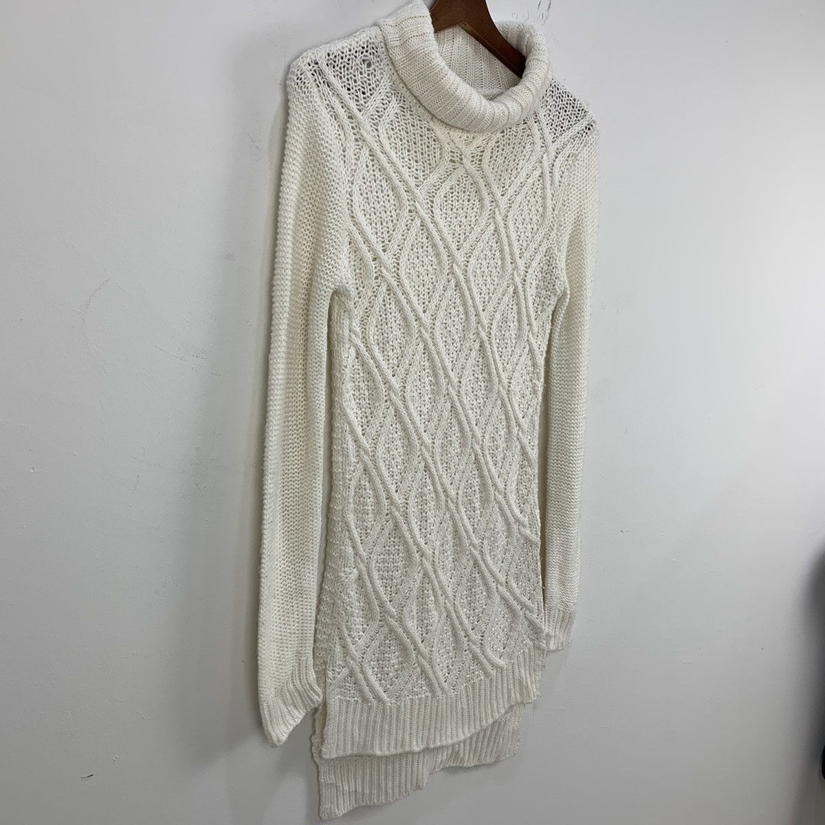 Aran Isles Knitwear × Designer Turtleneck Chunk Crochet Celtic Cable Knitwear Long Sweater Size US S / EU 44-46 / 1 - 5 Thumbnail